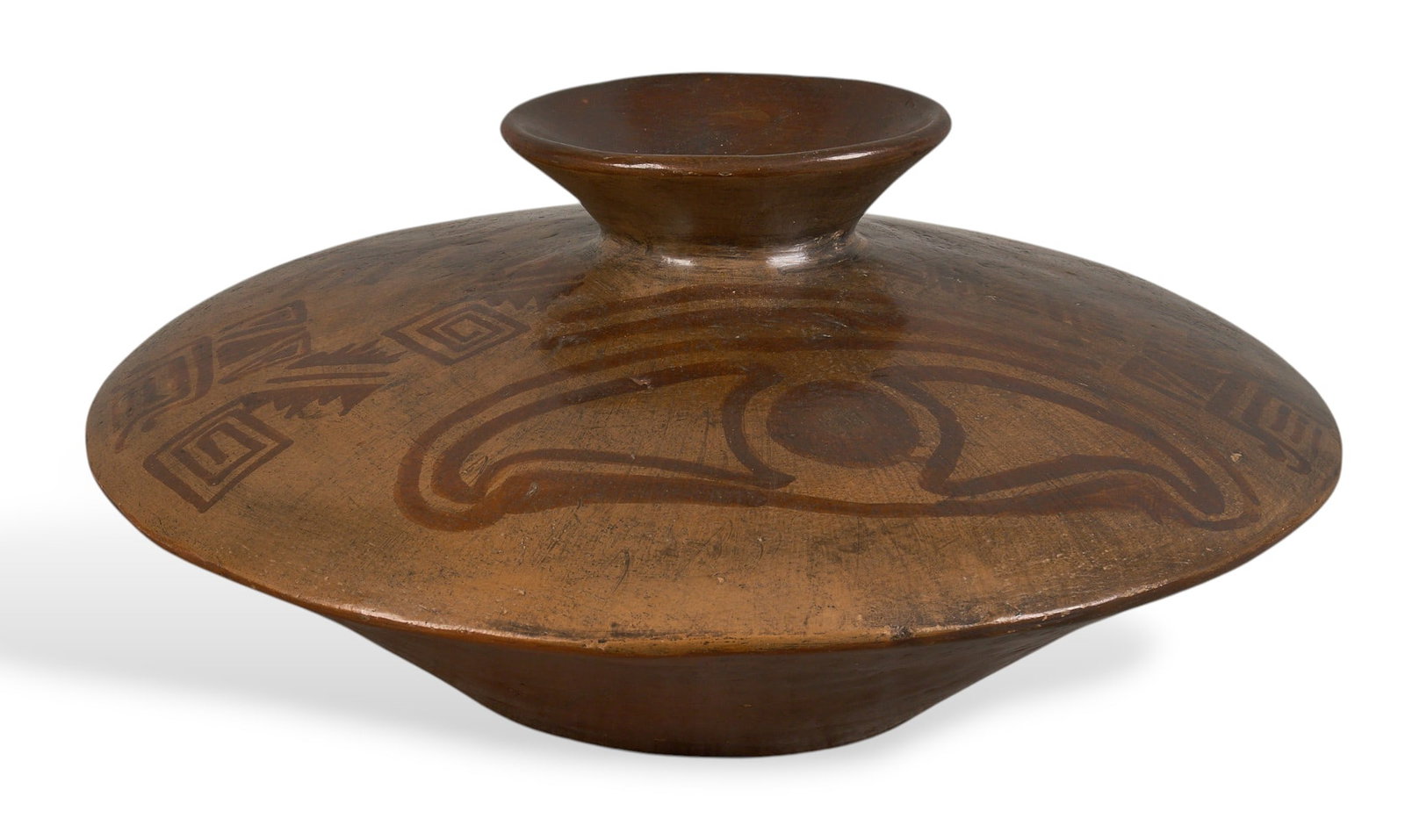 Heron Martinez Mendoza, Burnished Vessel: Heron Martinez Mendoza (Acatlan de Osorio in Pueblo, Mexico) hand-made burnished ceramic vesselheight 8 in. x diameter 15.5 in.Provenance: Property from a home in San Antonio, Texas