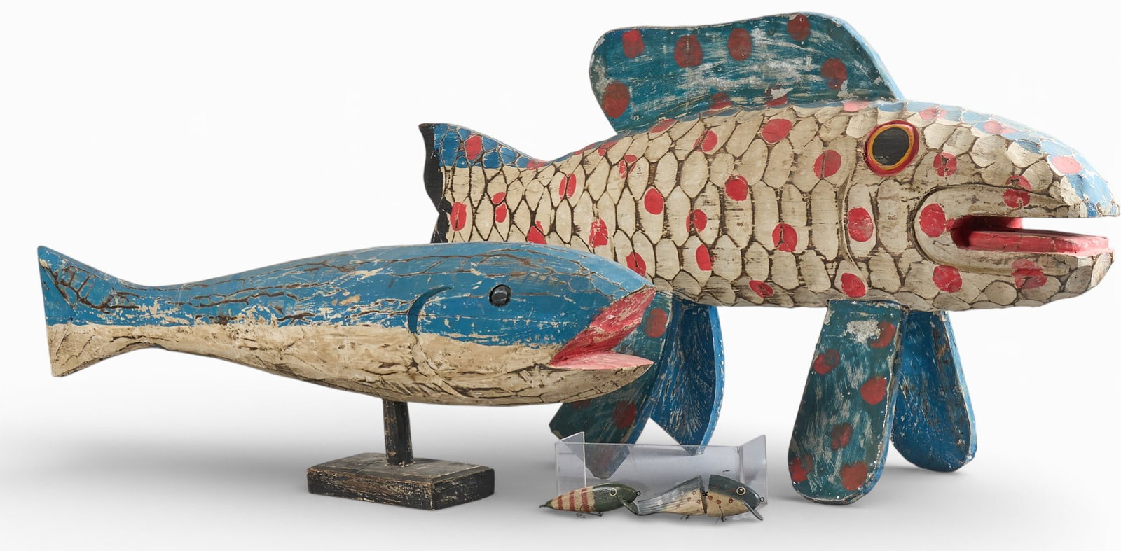 (4) Carved Wooden Fish (1 of 4)
