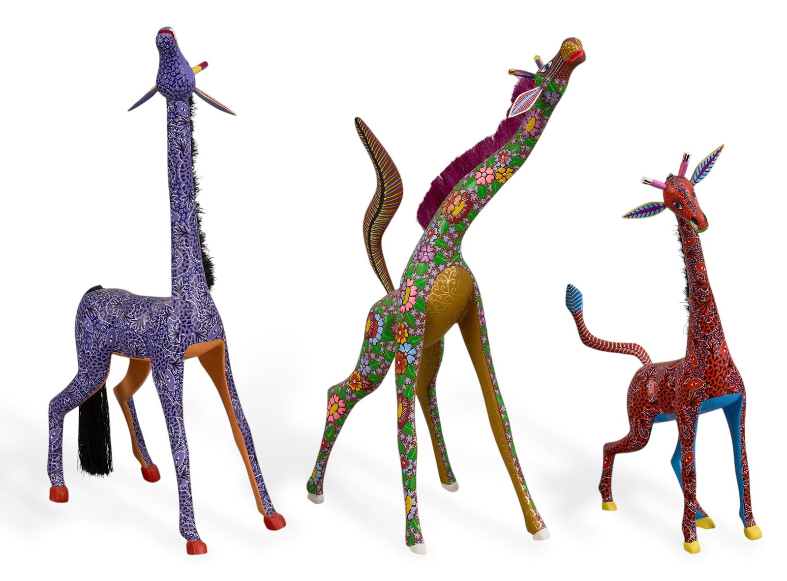 Jimenez Ojeda Familia, (3) Giraffe Alebrije Sculptures (1 of 8)