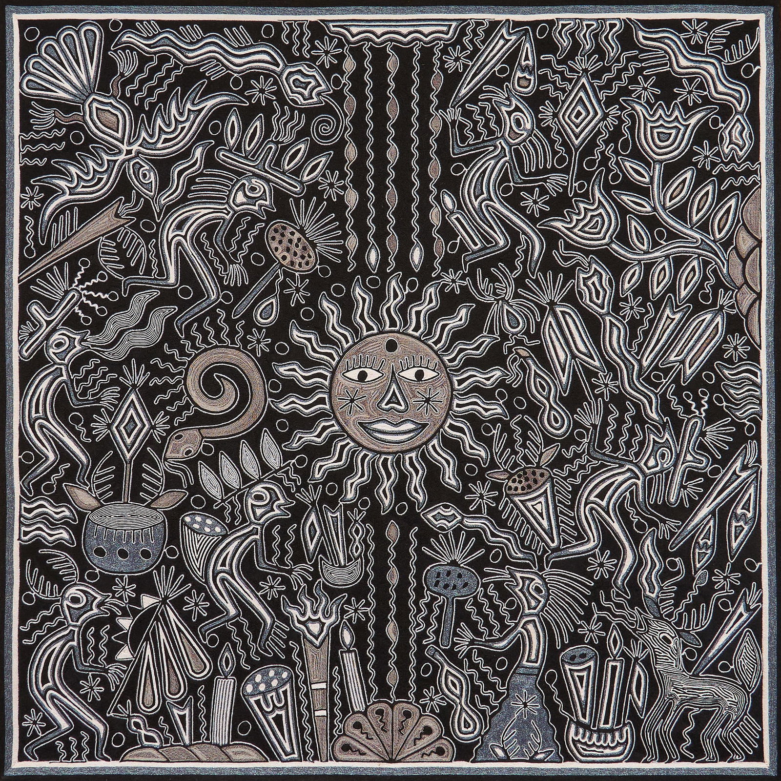 Mario Diaz, Huichol Yarn Painting (1 of 4)