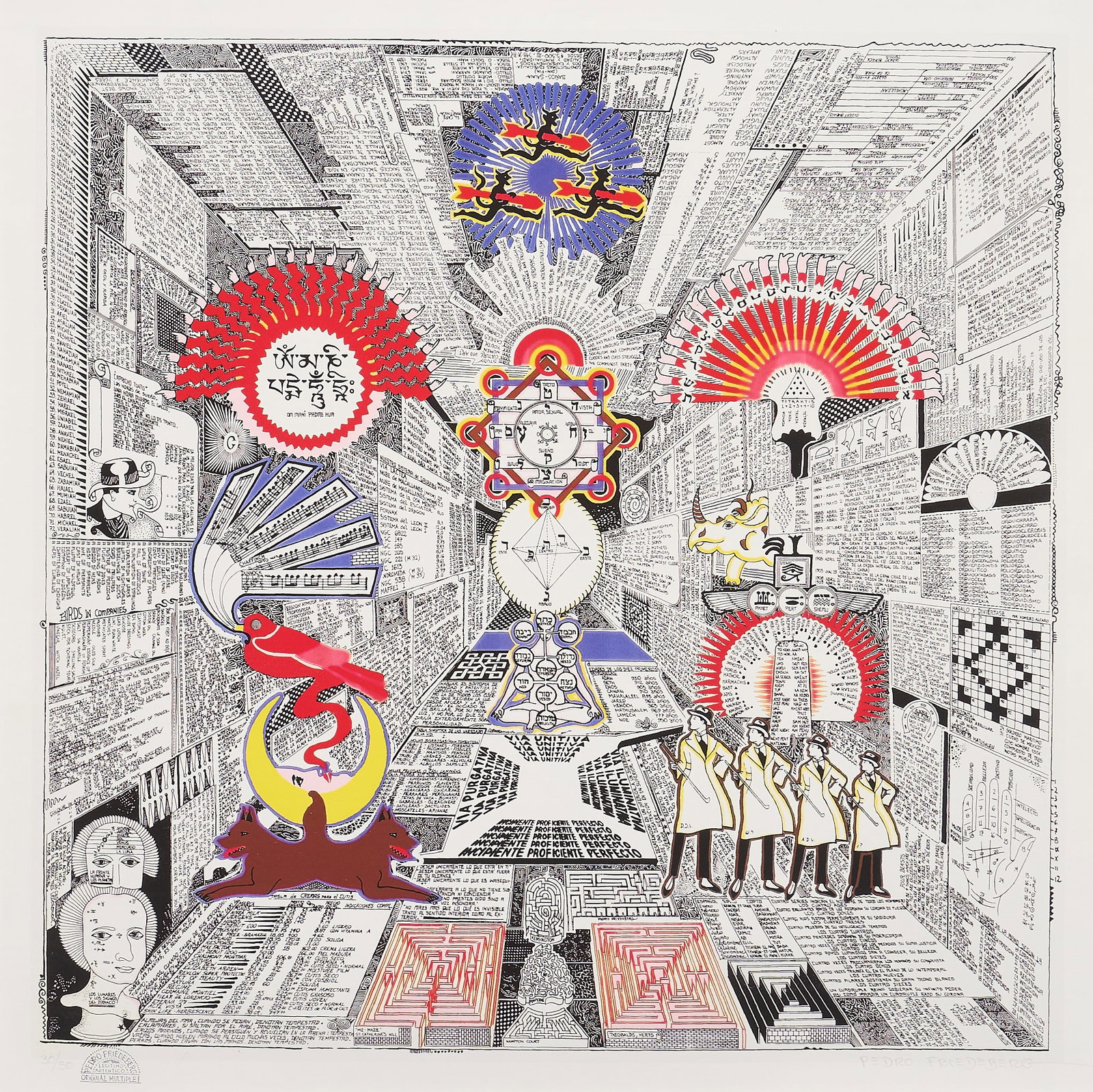 Pedro Friedeberg, "Hágalo y Diviértase": Pedro Friedeberg (New York / Texas / Mexico / Italy, b. 1936), "Hágalo y Diviértase", signed and numbered screenprint in colors on paper, ed. 30/50, signed and numbered in penc