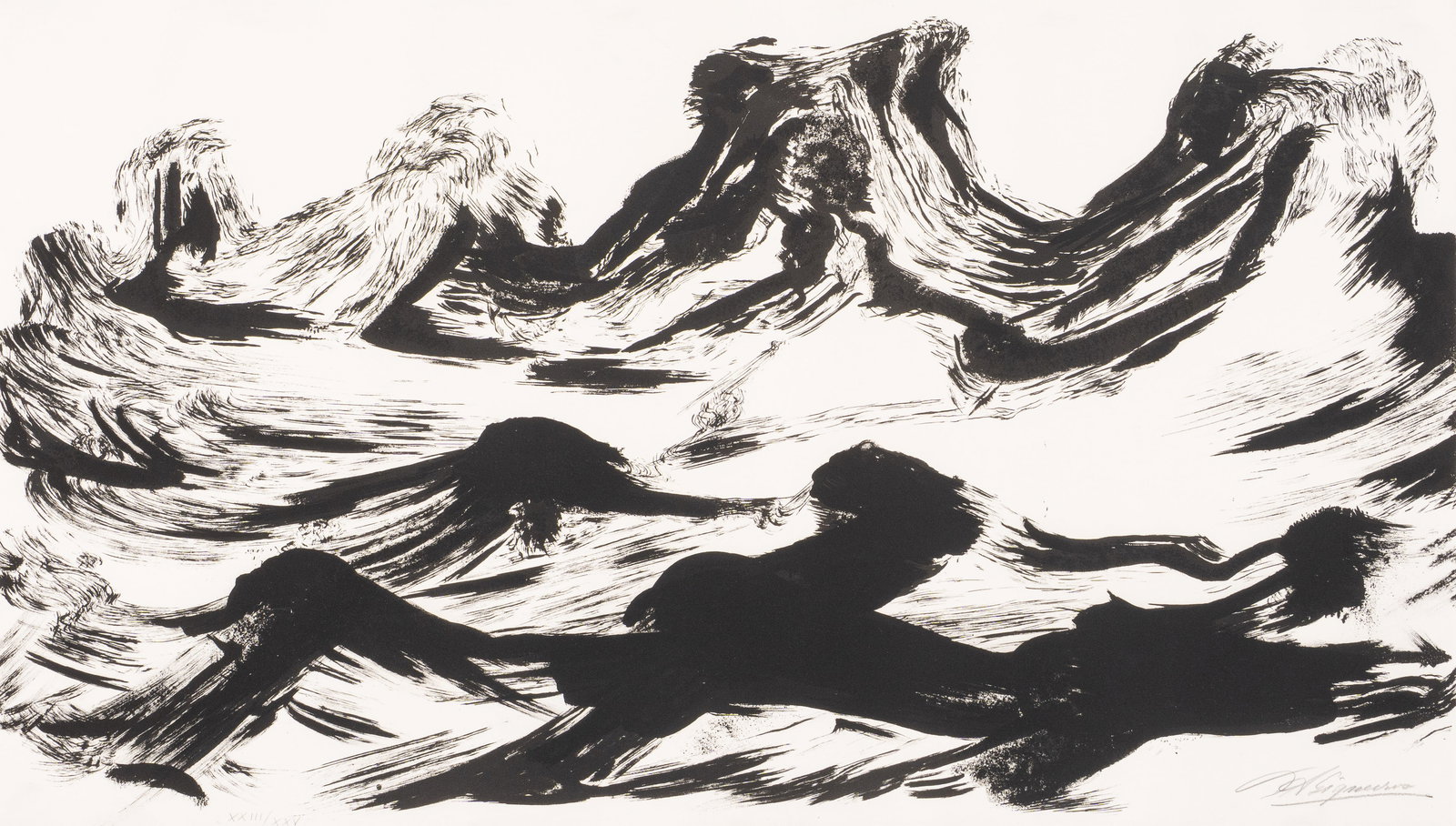 David Alfaro Siqueiros, Lithograph: David Alfaro Siqueiros (Mexico / California, 1896-1974), limited edition lithograph from his series illustrating "Poems From the Canto General" by Pablo Neruda (Chile, 1904-1973), signed and