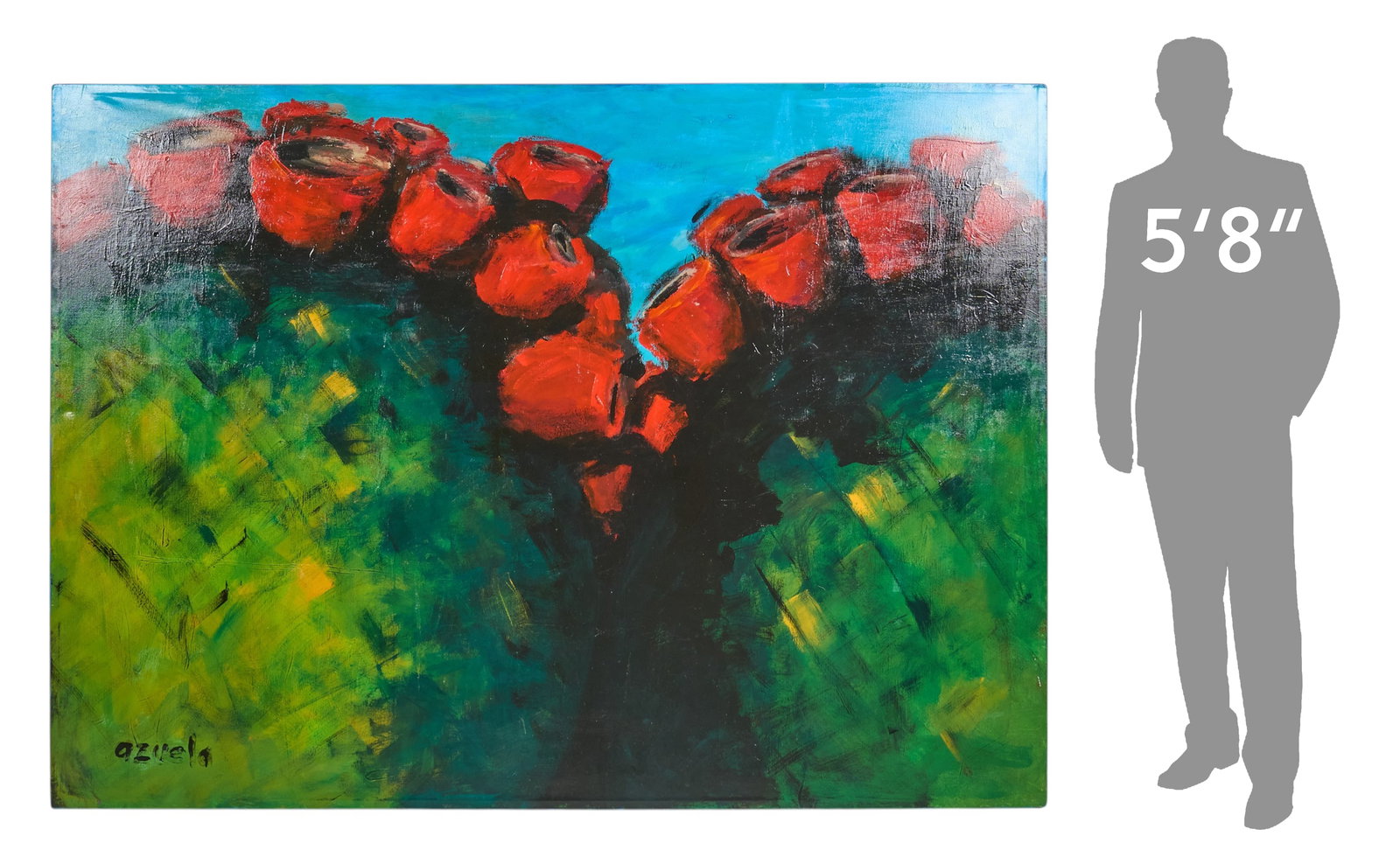 Guillermo Azuela, "Pencas": Guillermo Azuela (Mexico, 20th-21st C.), "Pencas", oil on gallery-wrapped canvas, signed lower left, not framed size: 63 x 87 Provenance: Property from a home in Laredo, Texas 