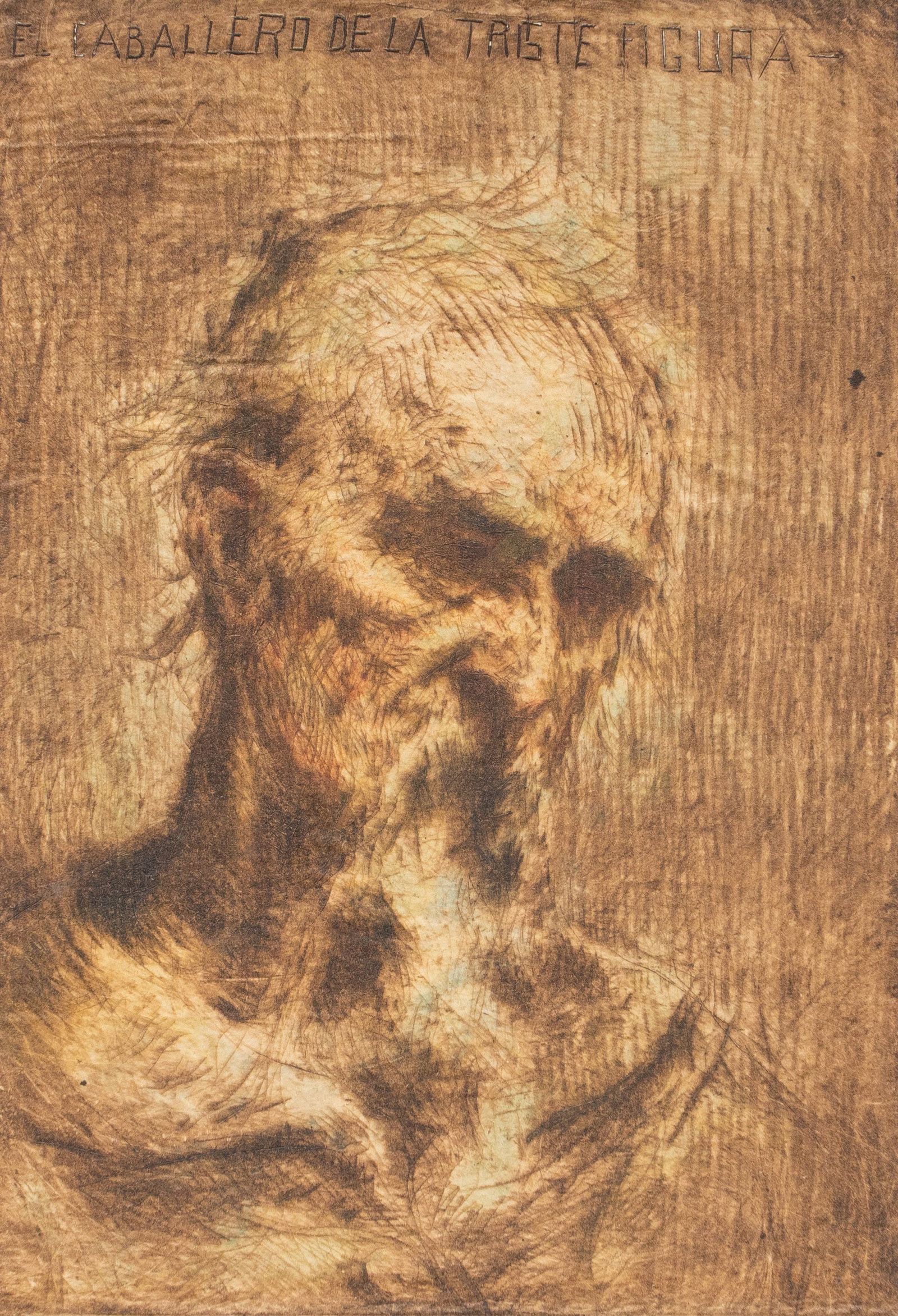 Jose Arpa, "Caballero de la Triste Figura": Jose Arpa y Perea (Spain / Texas / Mexico, 1858-1952), "Caballero de la Triste Figura", artist-pulled etching, titled in the plate, signed in pencil in the margin sight: 6 x 4 in., frame: 12