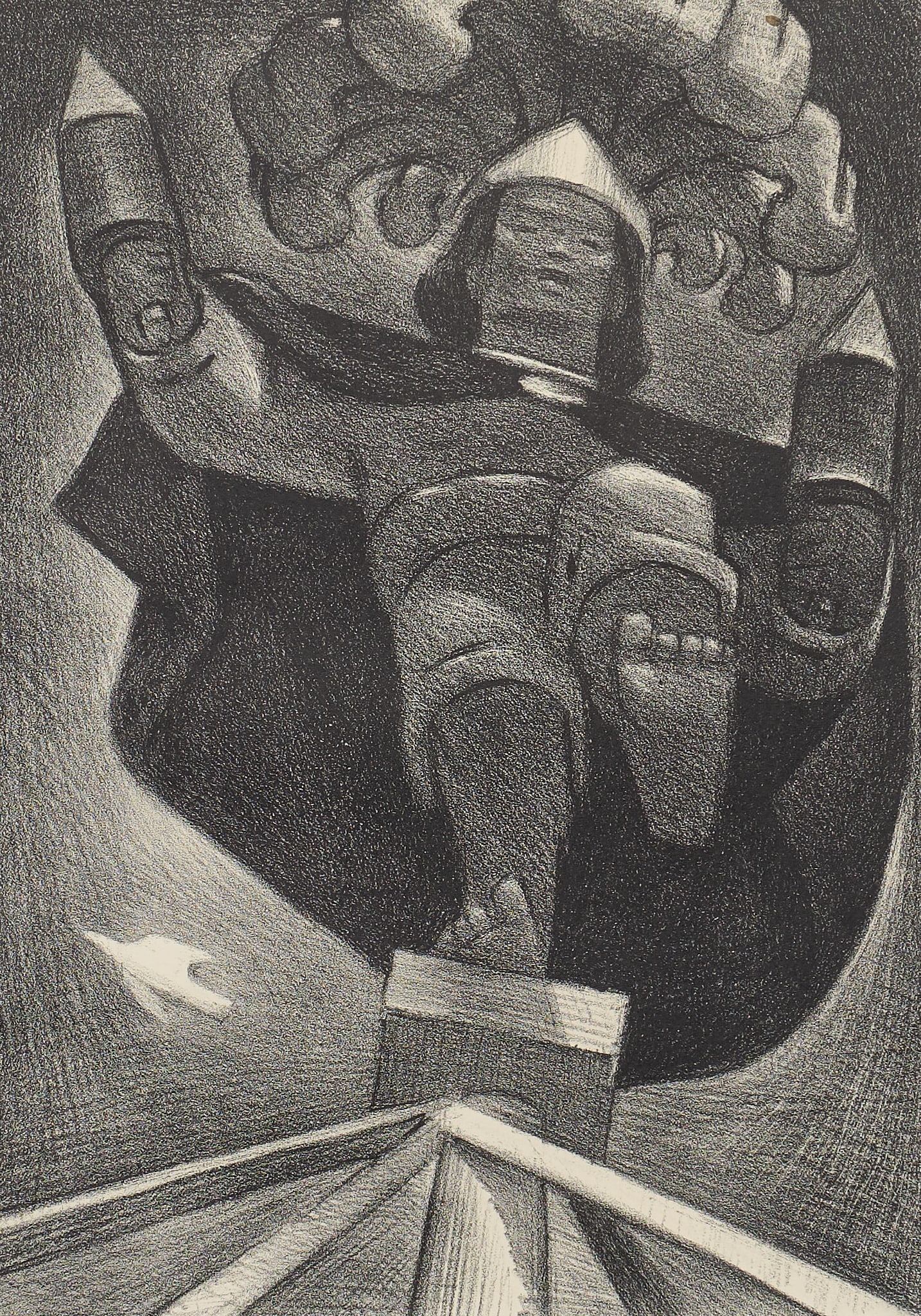 Jean Charlot, "El Volador", 1948: Jean Charlot (France / Mexico / America, 1898-1979), "El Volador", artist-pulled lithograph circa 1948-1949, signed in the margin lower right sight: 15 x 10 in., frame: 25 x 21 in. Provenanc