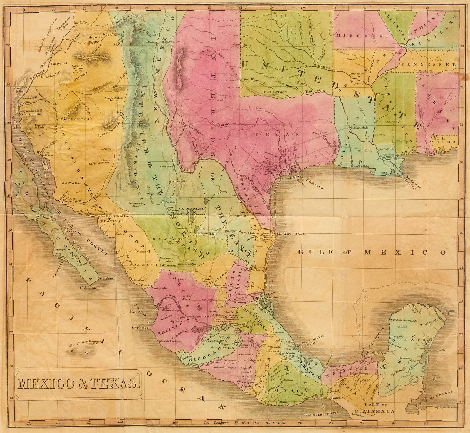 Antique Map of Mexico and Texas (1 of 4)