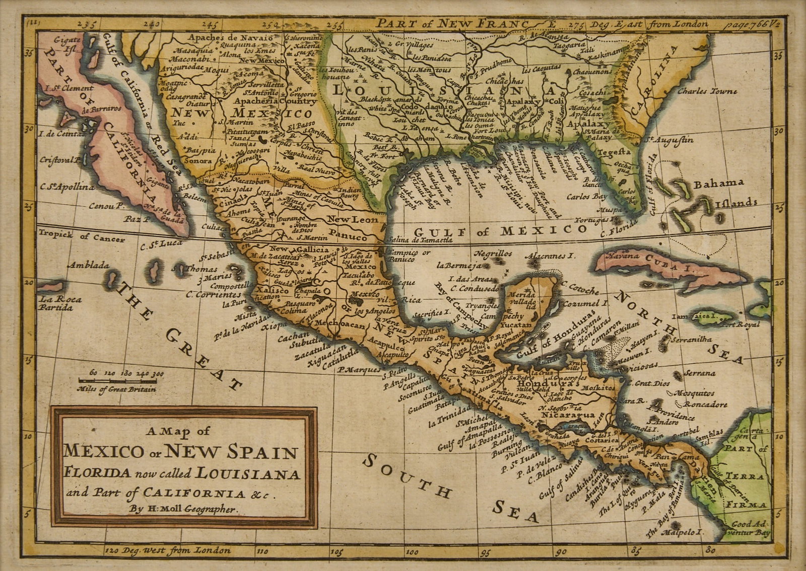 H. Moll, Map of Mexico (1 of 3)