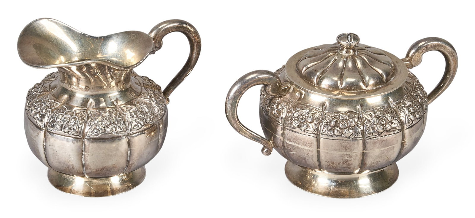 Sanborns Mexican Sterling Silver Creamer and Sugar Set (1 of 6)