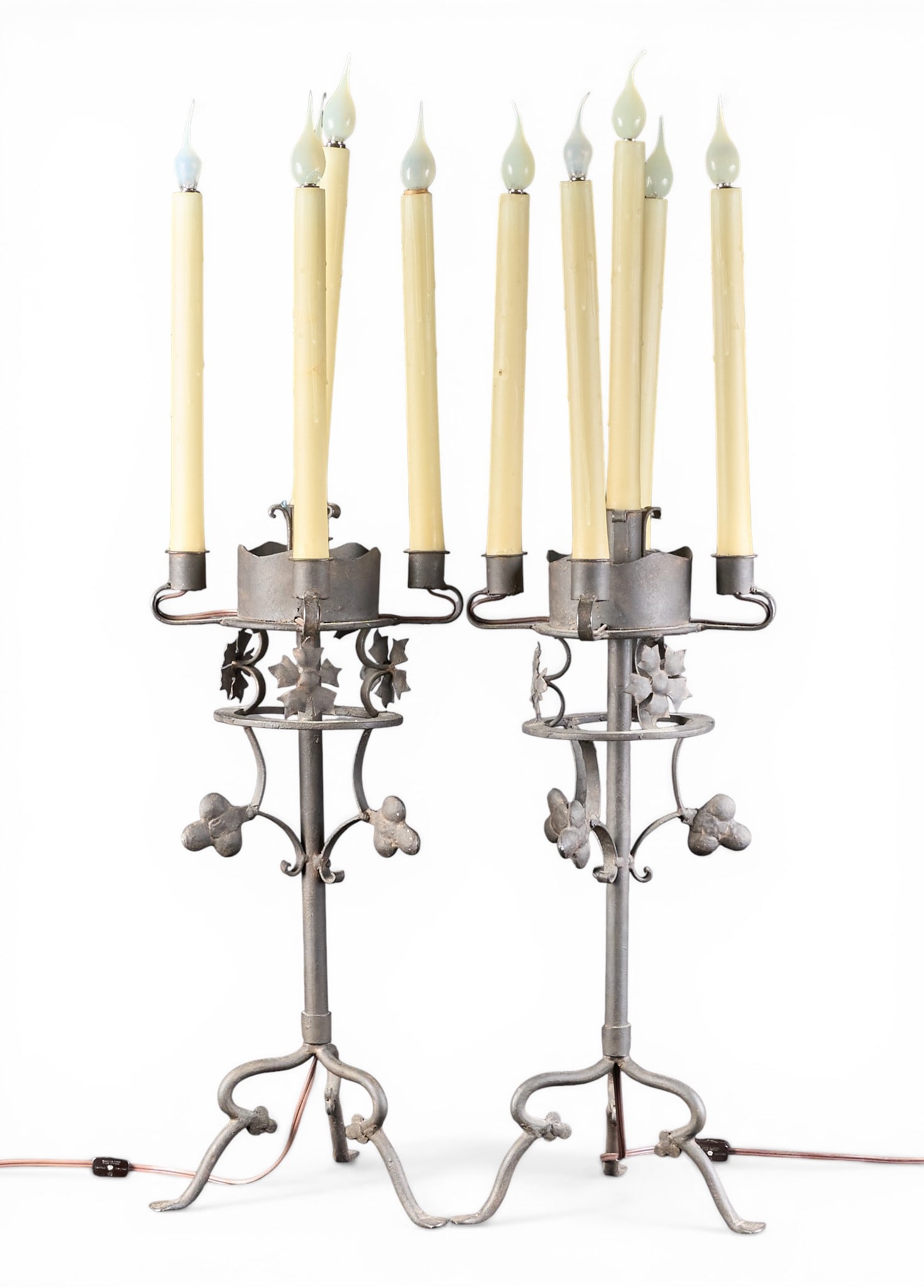 Pair of Wrought Iron Electric Candelabras (1 of 3)