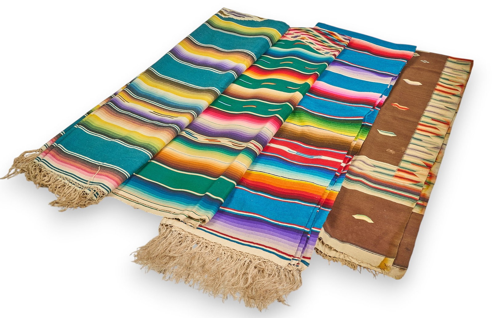 (4) Vintage Mexican Serape Blankets (1 of 9)