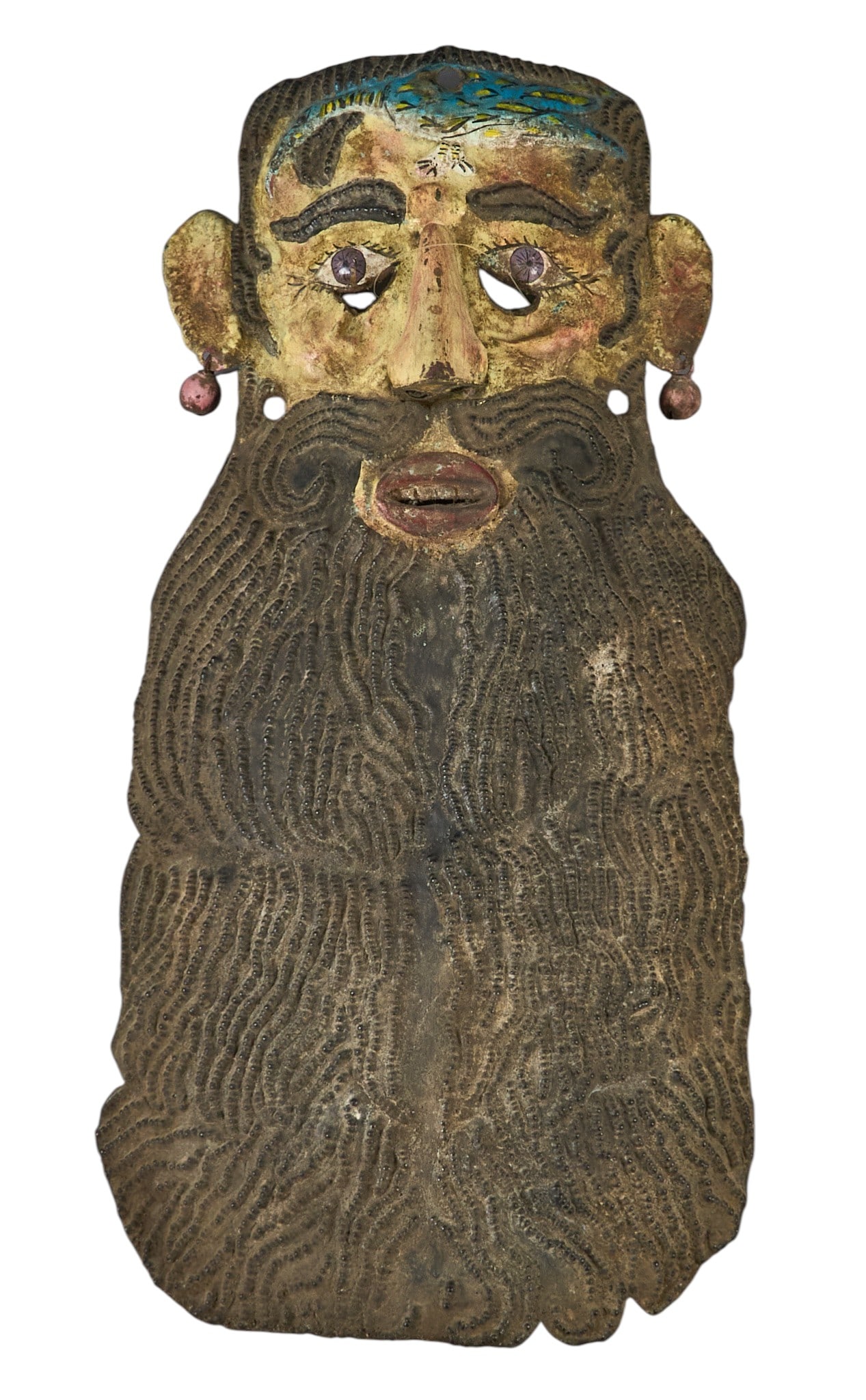 Antique Mexican Copper Barbones Mask (1 of 3)