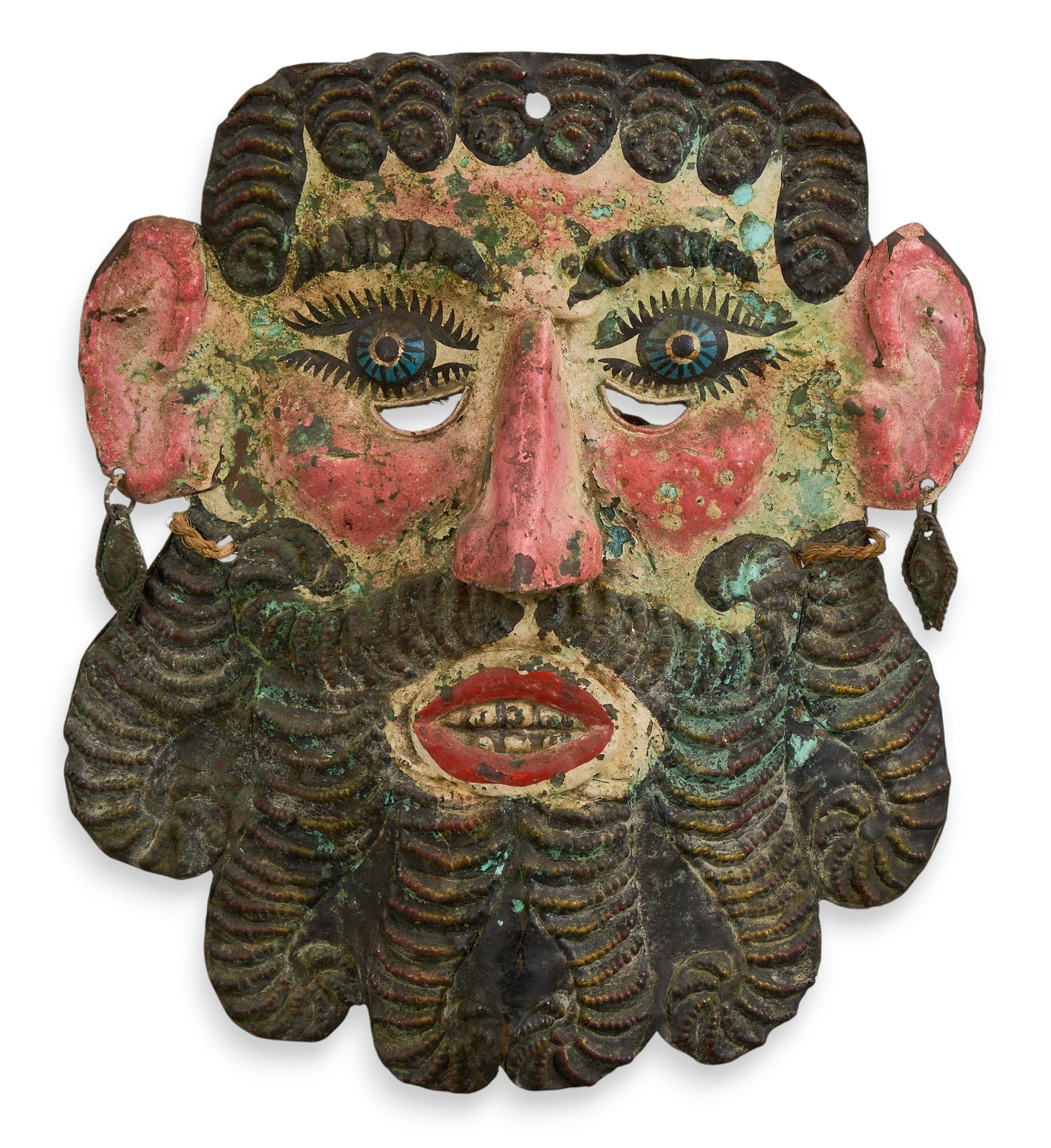 Antique Mexican Barbones Copper Mask (1 of 3)