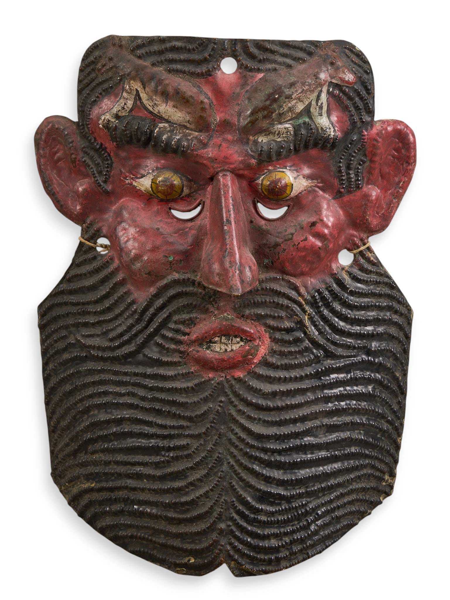 Antique Mexican Barbones Copper Mask (1 of 3)