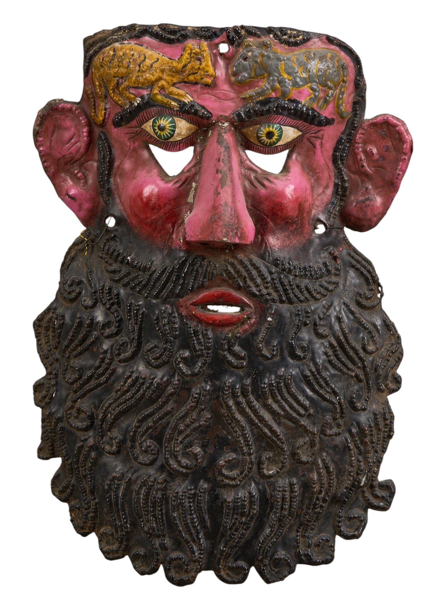 Antique Mexican Barbones Copper Mask (1 of 3)