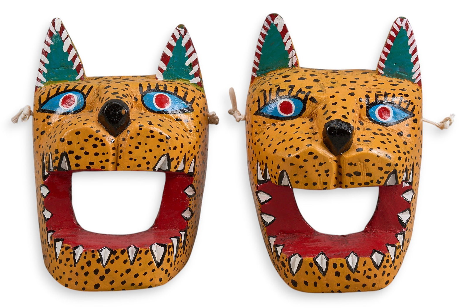 Pair of Contemporary Mexican Dance Masks (1 of 3)