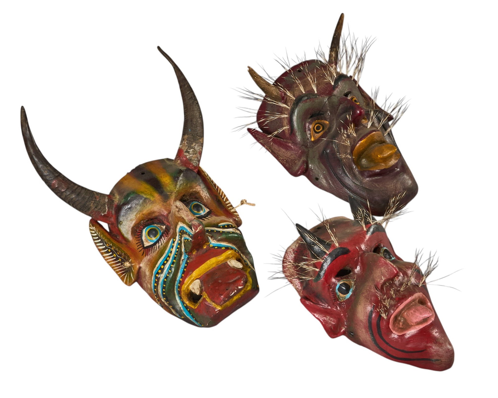 (3) Mexican Diablo Dance Masks (1 of 3)