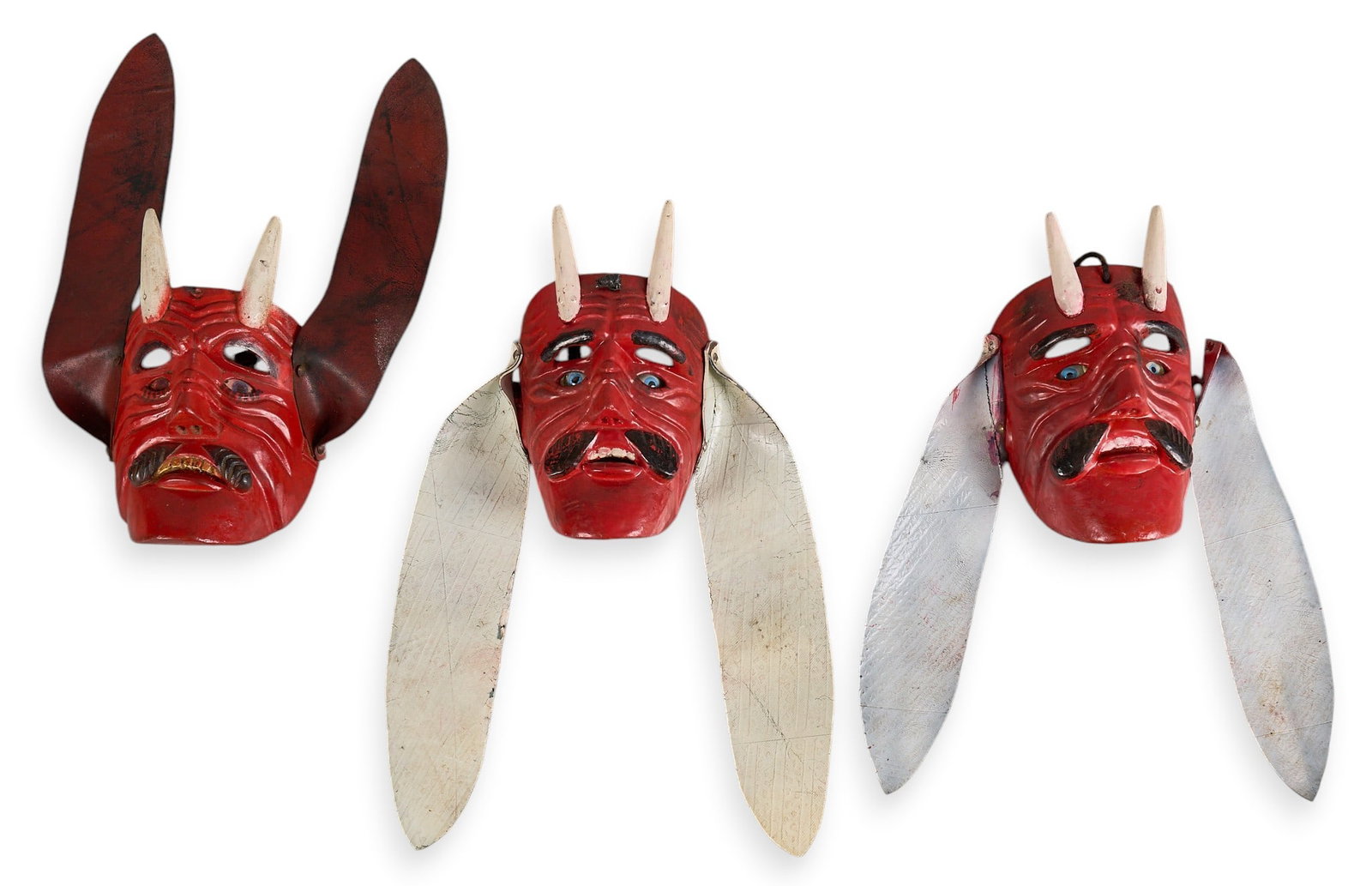 (3) Mexican Diablo Dance Masks (1 of 3)