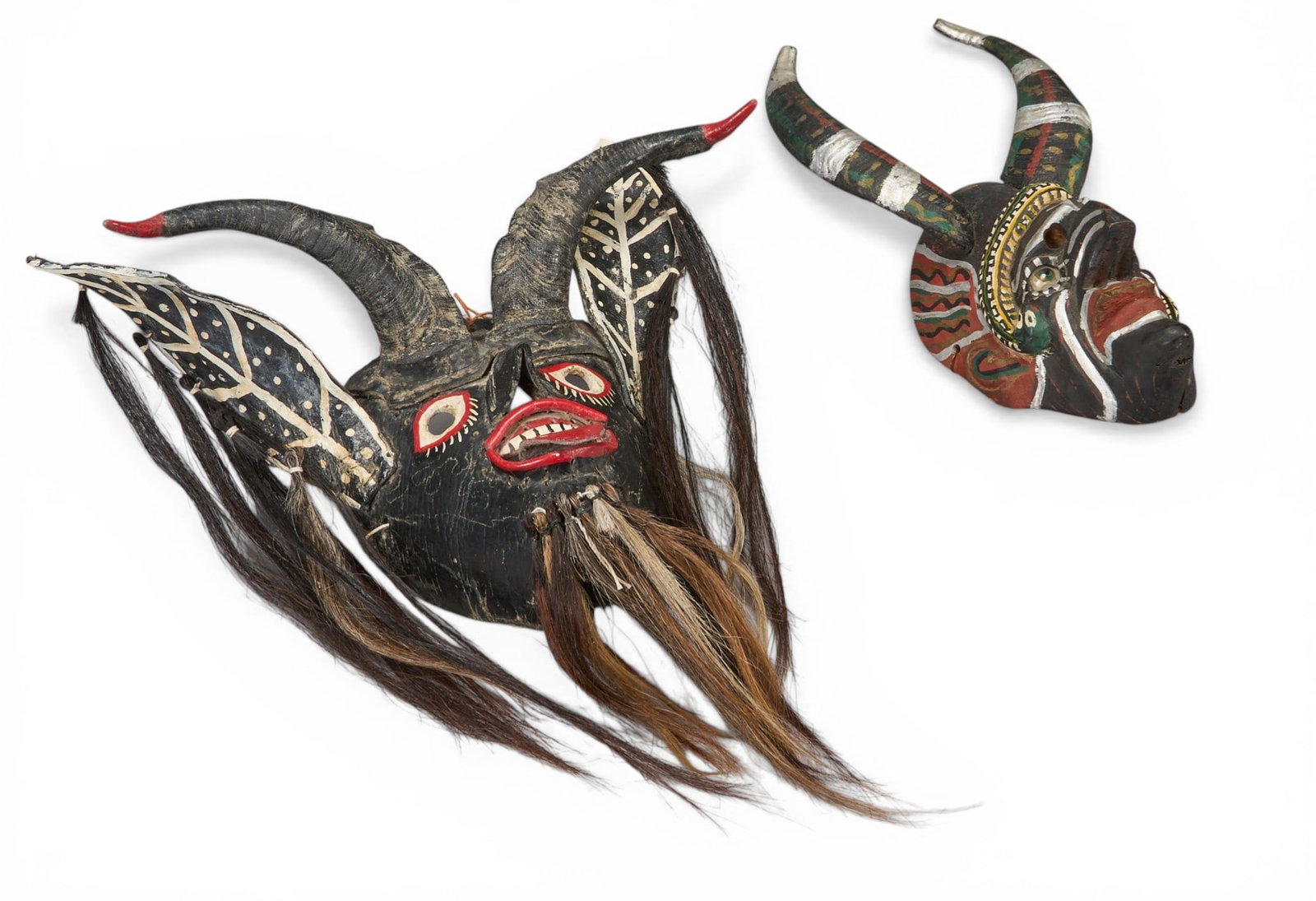 (2) Vintage Mexican Nagual Dance Masks (1 of 4)