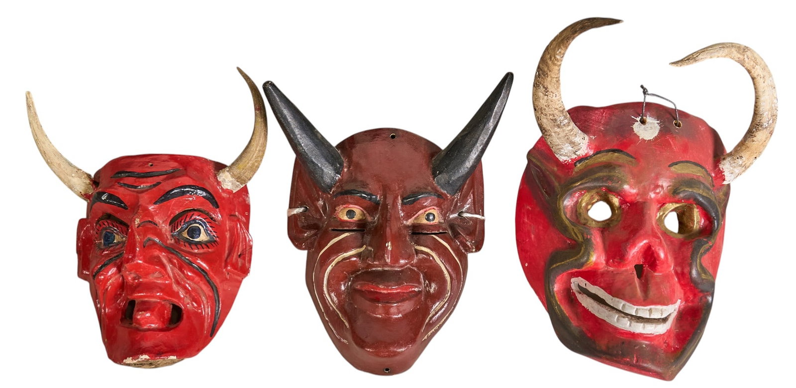 (3) Mexican Diablo Dance Masks (1 of 4)