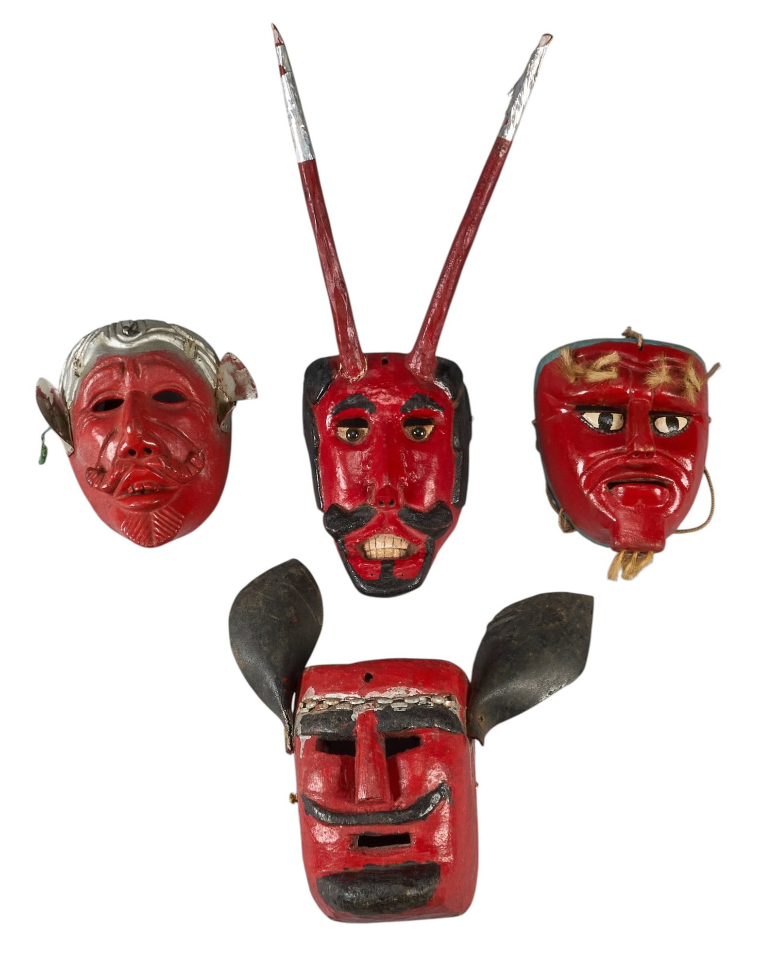 (4) Mexican Diablo Dance Masks (1 of 4)