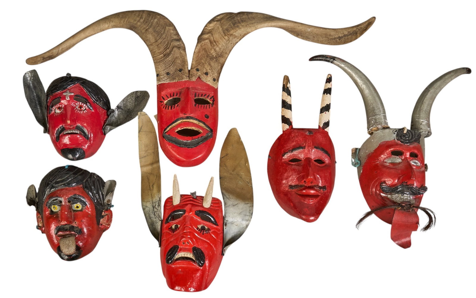 (6) Mexican Diablo Dance Masks (1 of 3)