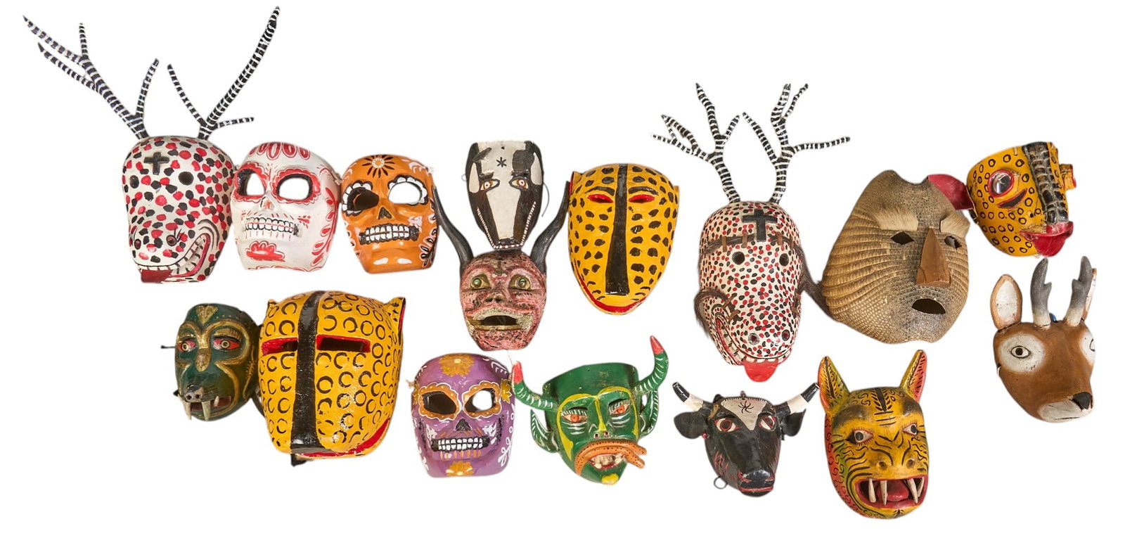 (16) Folk Art Dance Masks (1 of 3)