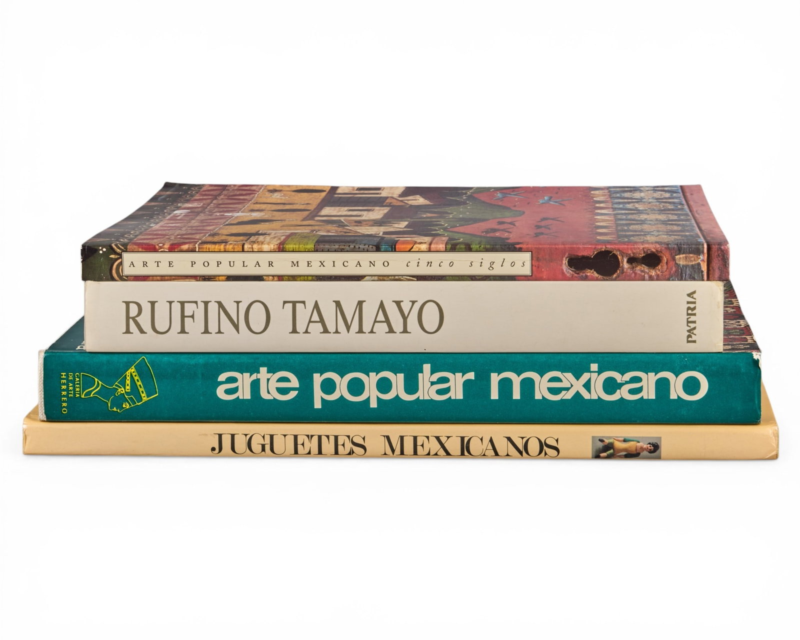 Collection of (4) Mexican Art Texts: Collection of Mexican art reference texts, includes "Arte Popular Mexicano Cinco Siglos," "Rufino Tamayo," "Arte Popular Mexicano," and "Juguetes Mexicanos