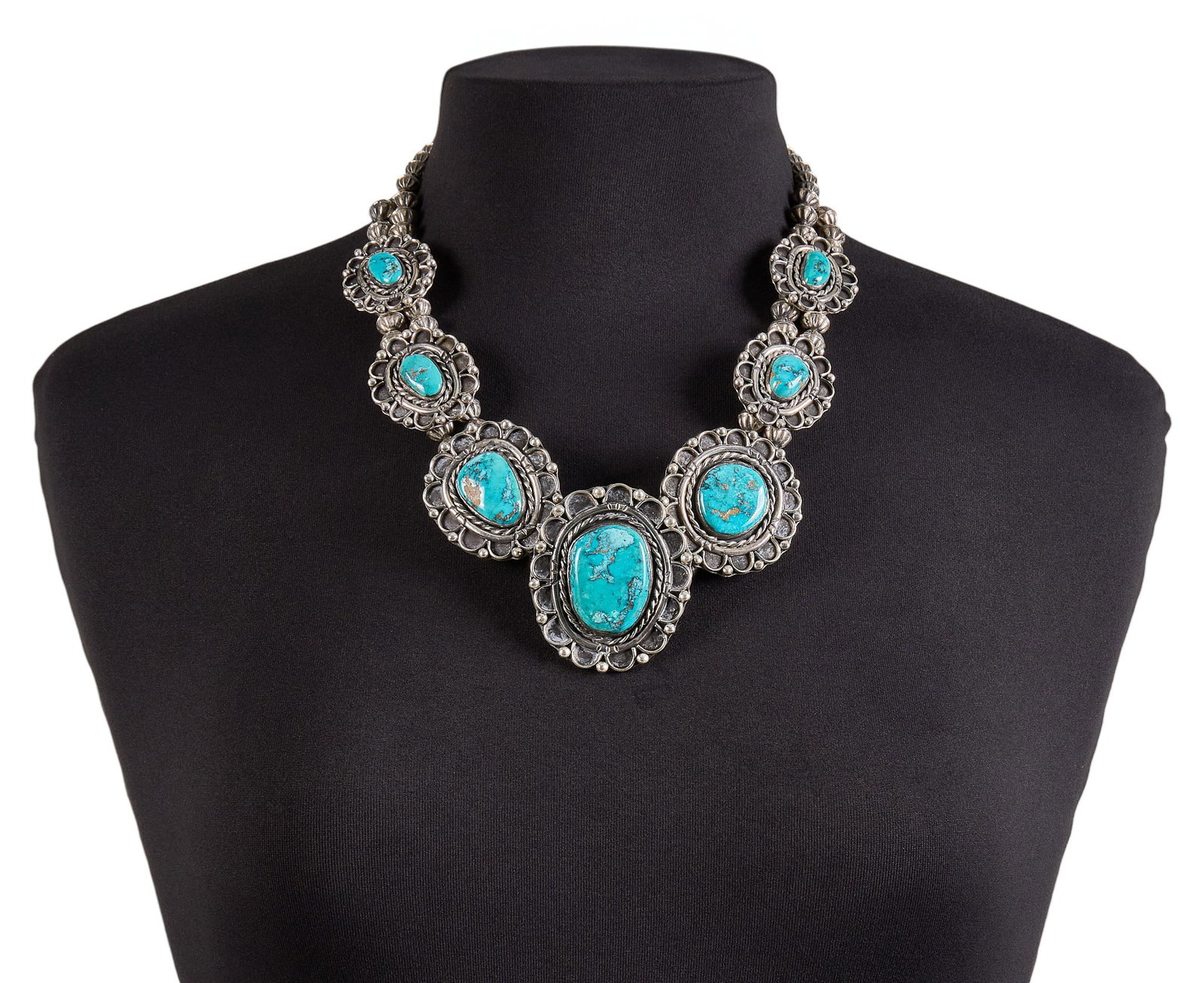 Native American Sterling & Turquoise Necklace (1 of 3)