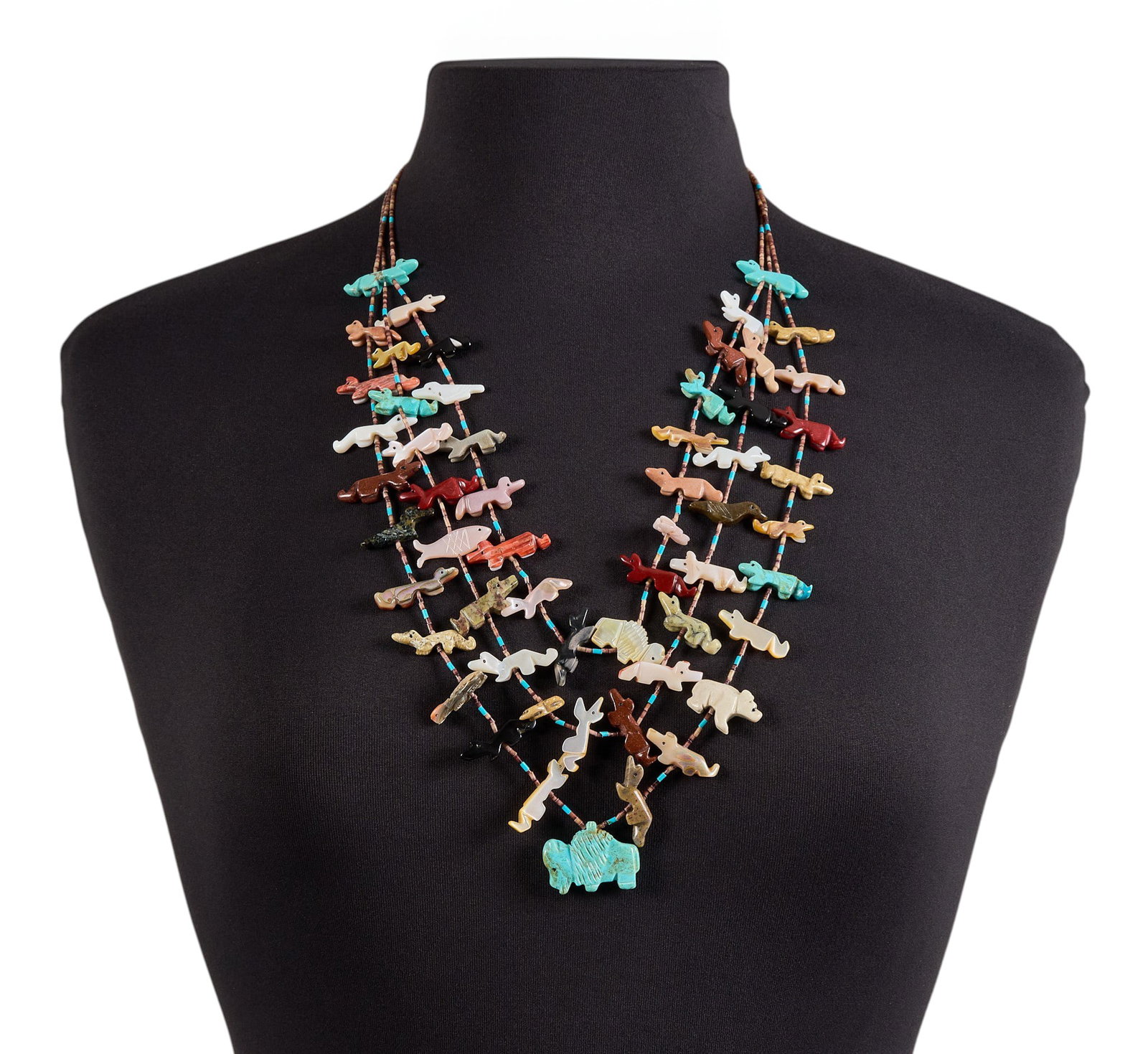 Zuni Multi-Strand Beaded Fetish Necklace (1 of 2)