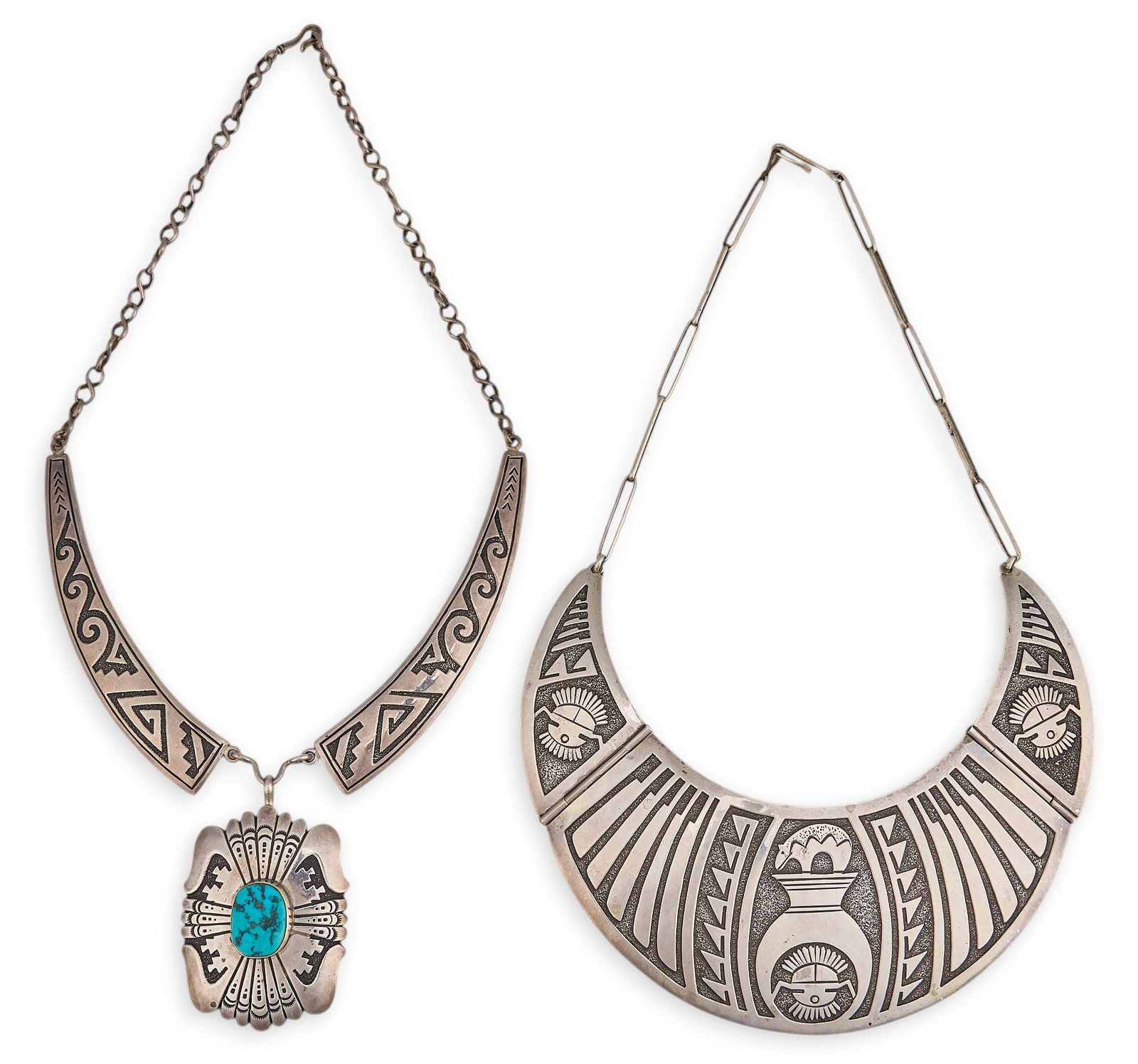 (2) Navajo Sterling Silver Necklaces (1 of 6)