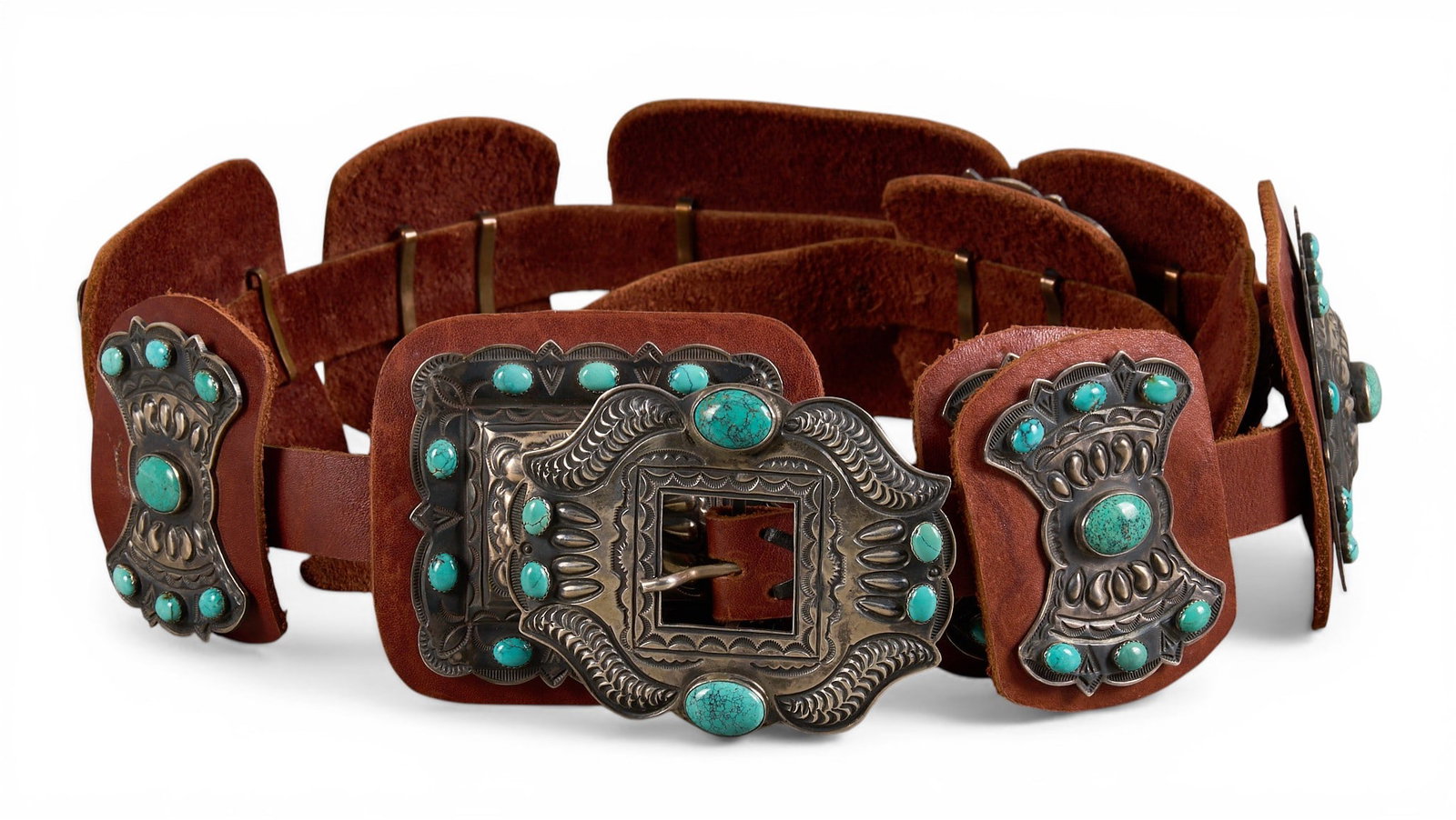 Kirk Smith, Navajo Sterling & Turquoise Concho Belt (1 of 6)