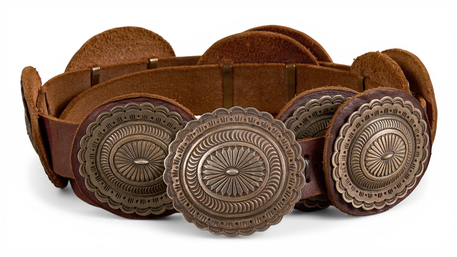 A. Payton, Navajo Sterling Silver Concho Belt (1 of 6)