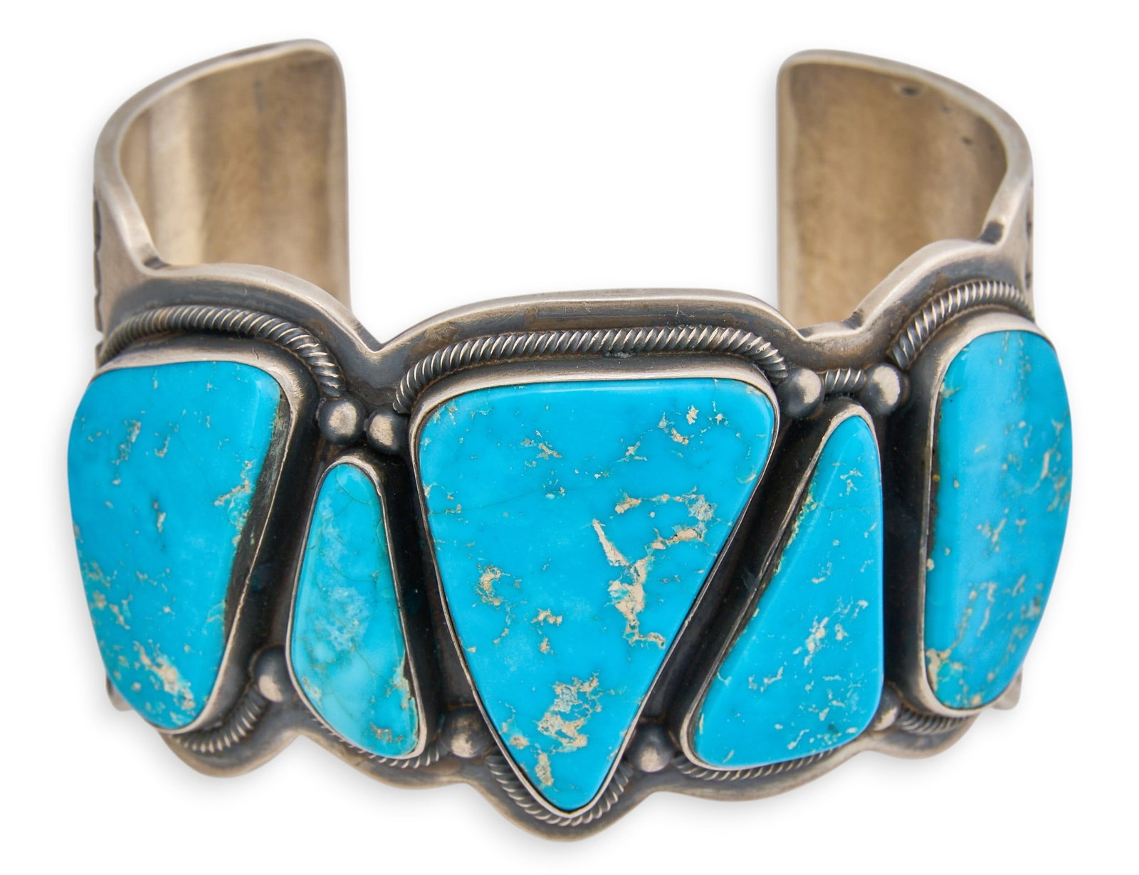 E.R. Begay, Navajo Sterling & Turquoise Cuff (1 of 5)