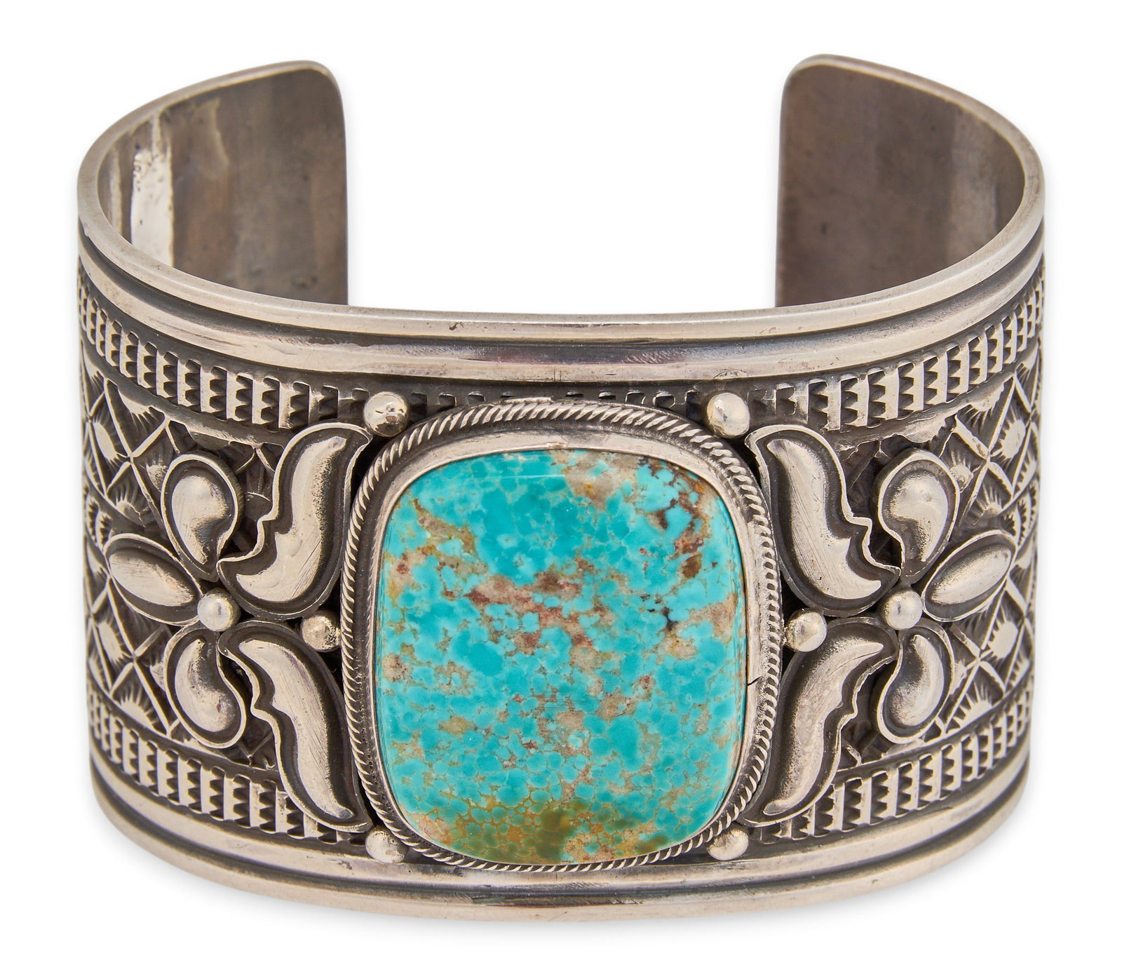 A. Cadman, Navajo Sterling & Turquoise Cuff (1 of 5)