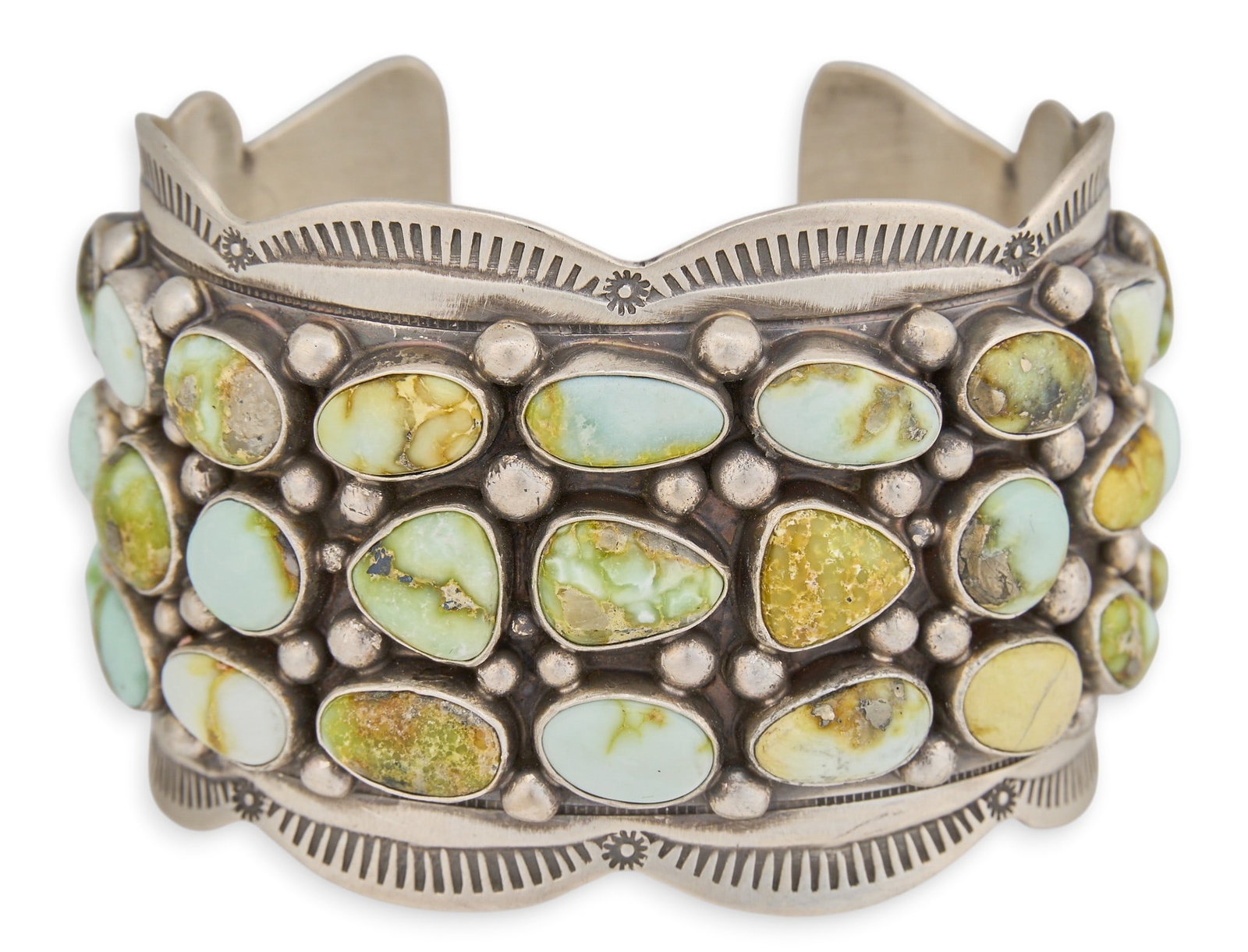 Tom Lewis, Navajo Sterling Silver & Multi-Stone Cuff (1 of 5)