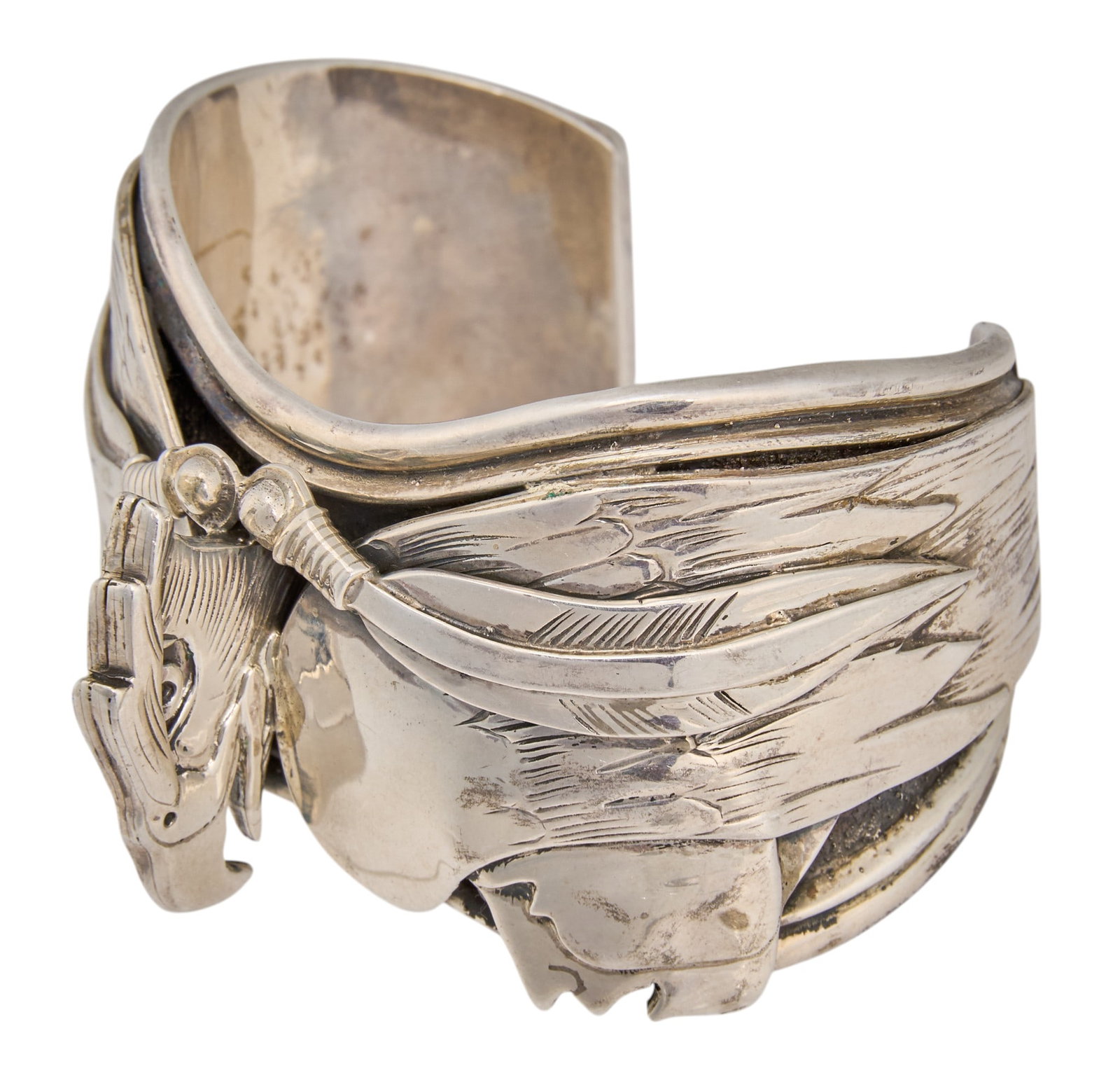 Dan Nieto, Native American Sterling Figural Cuff (1 of 4)