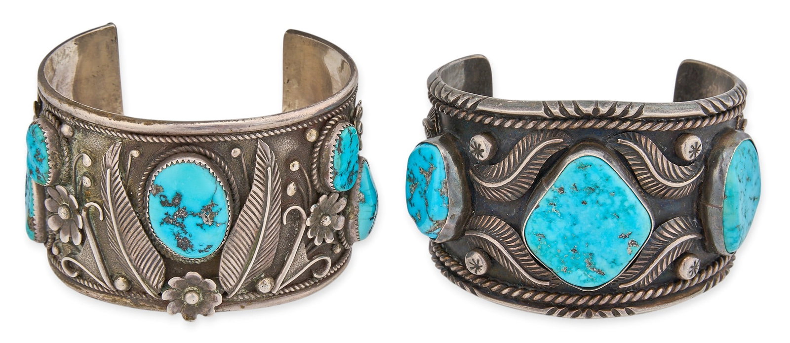 (2) Sterling Silver & Turquoise Cuffs (1 of 5)