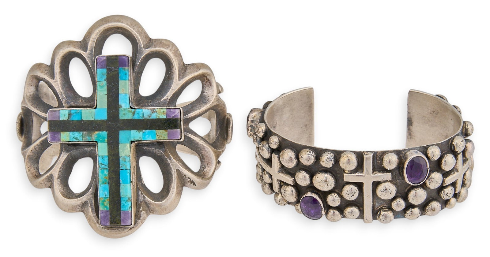 Chimney Butte, (2) Sterling Cross Motif Cuffs (1 of 6)