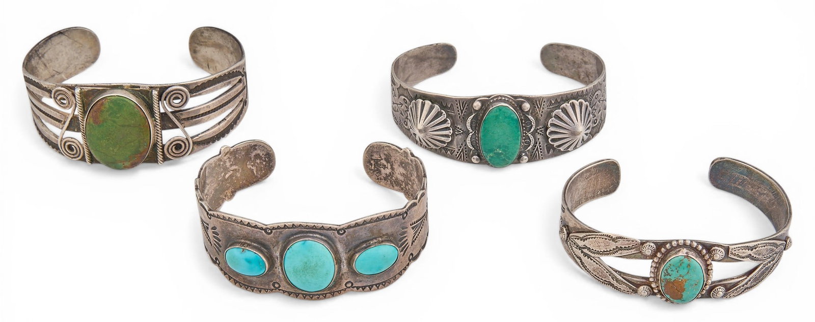 (4) Fred Harvey Style Sterling & Turquoise Cuffs (1 of 5)