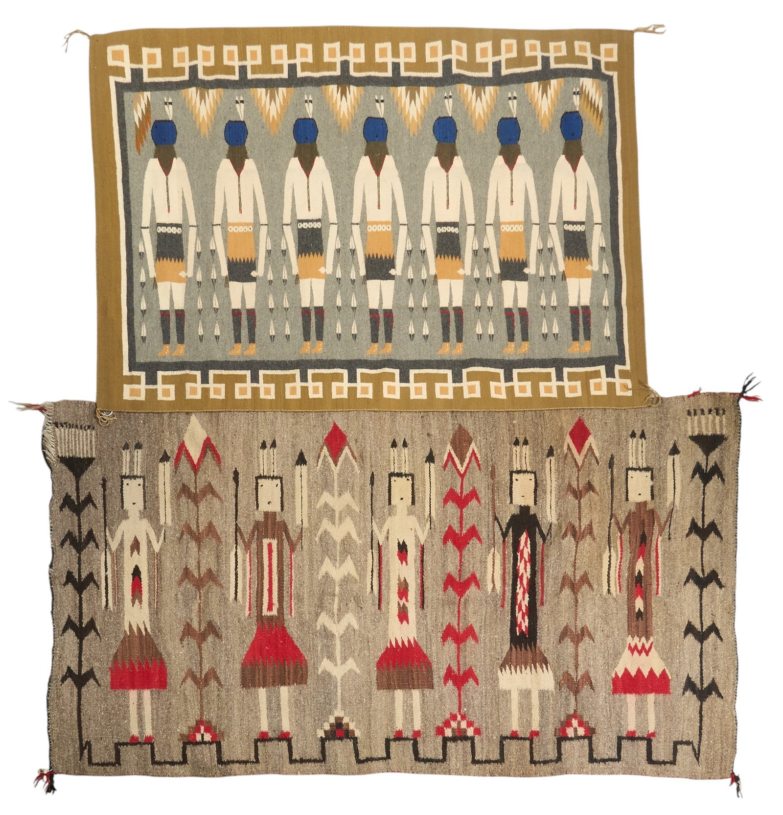 (2) Handwoven Navajo Yei Rugs (1 of 3)