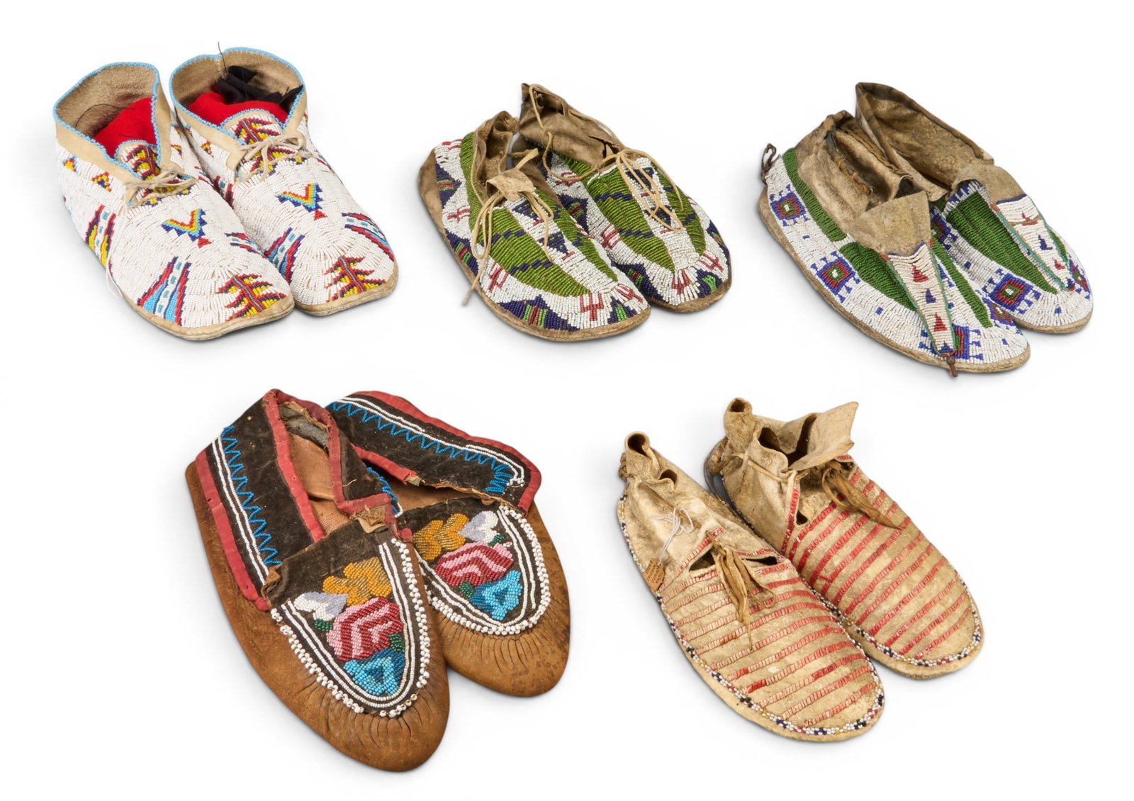 (5) Pairs of Native American Beaded Moccasins (1 of 4)