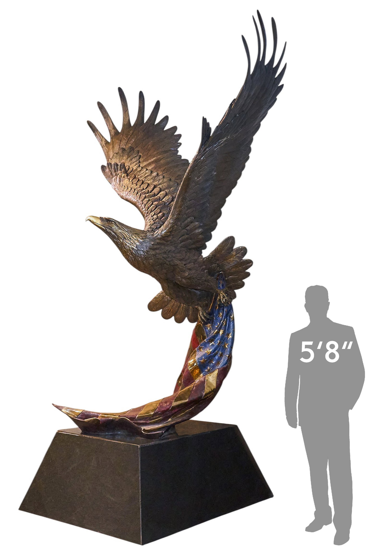 Dr. Robert Taylor, "Allegiance": Dr. Robert Taylor (Colorado / Texas, 1951-2024), "Allegiance", monumental eleven-foot-tall artist-cast bronze sculpture commissioned directly from the artist, one-off unique casting, with incised