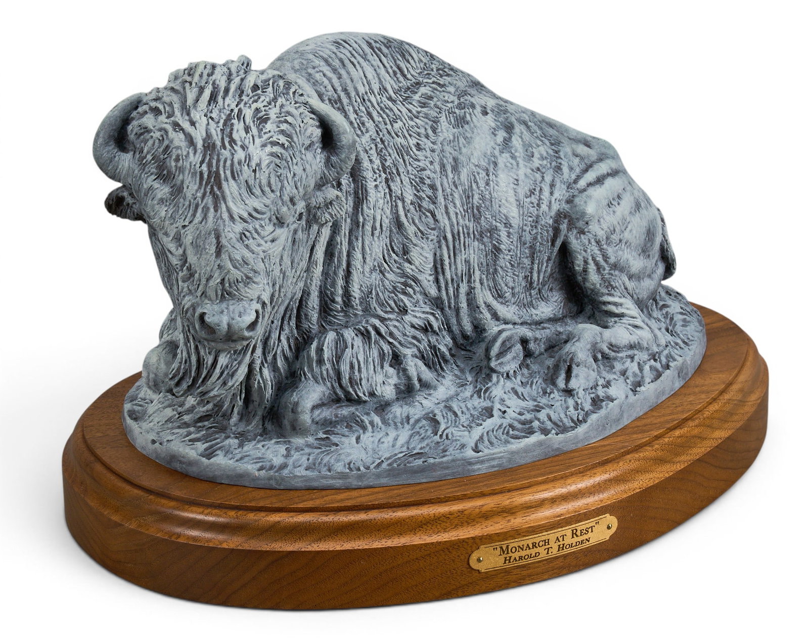 Harold Holden, "Monarch at Rest": Harold T. Holden (Amer., 1940-2023), "Monarch at Rest", artist-cast bronze sculpture on wooden base, incised signature, edition number AP /100, and date, 2005 height 9 in. x width 13.5