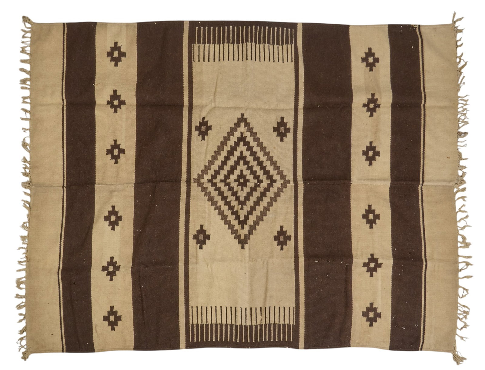 Vintage Navajo Style Rug, 6 ft. x 4 ft. 6 in.: Vintage hand-made Navajo style flatweave rug 6 ft. x 4 ft. 6 in. Provenance: Property from a home in Houston, Texas 