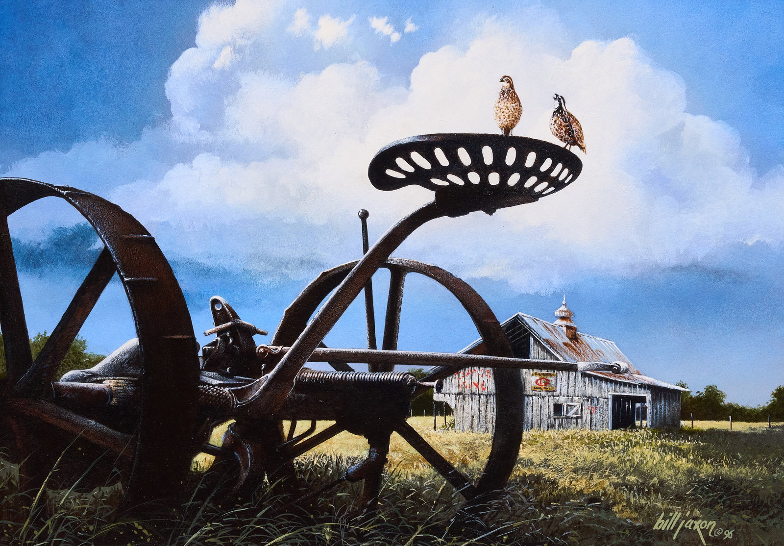 Bill Jaxon, "Bob and Bobette": Bill Jaxon (Amer., b. 20th C.), "Bob and Bobette", acrylic on panel, signed and dated lower right, 1996 sight: 10 x 14 in,. frame: 19 x 23 in. Provenance: Property from the Estate