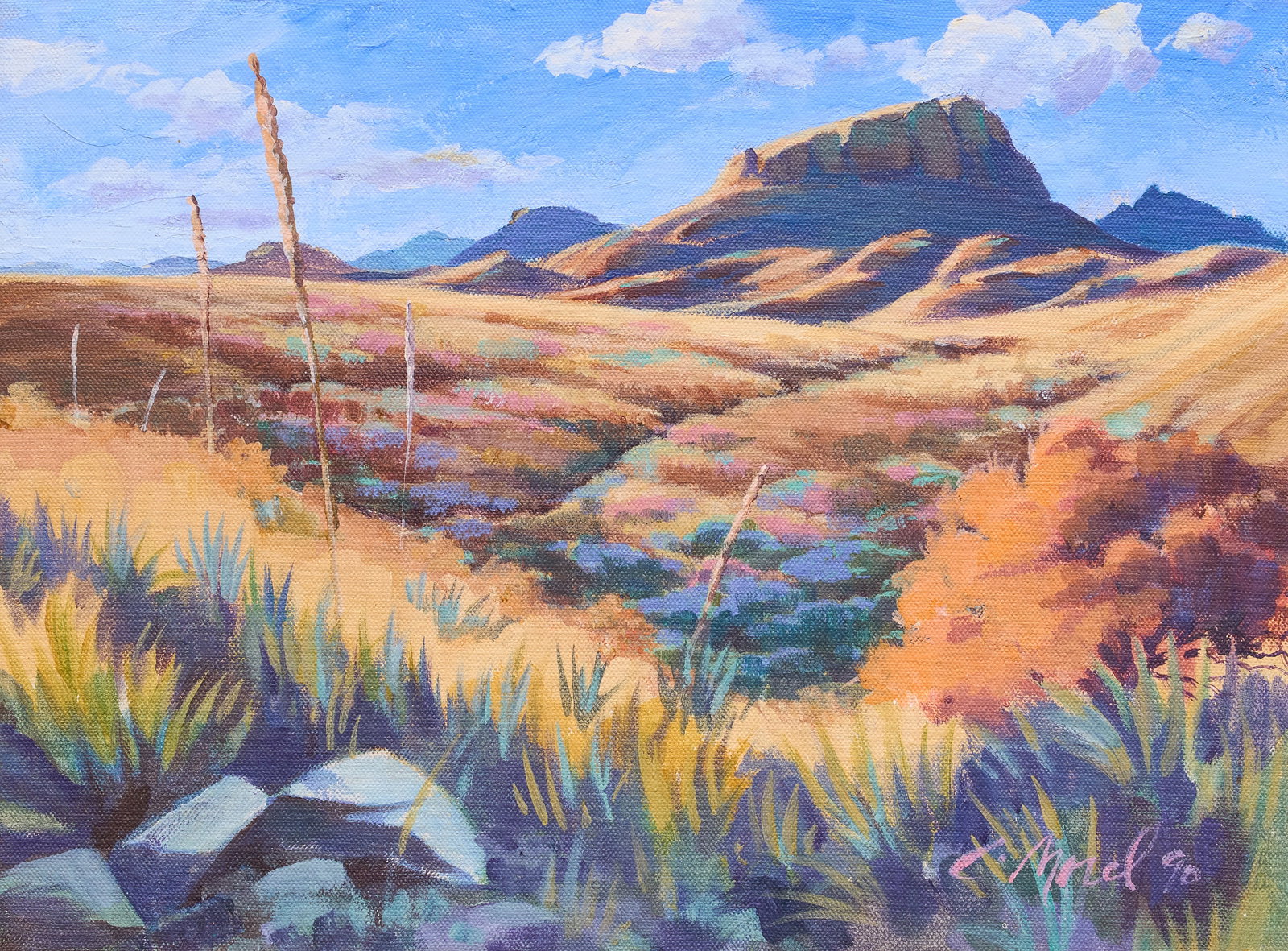 J. Chris Morel, West Texas Scene: J. Chris Morel (New Mexico, b. 1958), West Texas landscape, oil on canvas, signed and dated lower right, 1990 sight: 12 x 16 in., frame: 18 x 22 in. Provenance: Property from a home in San