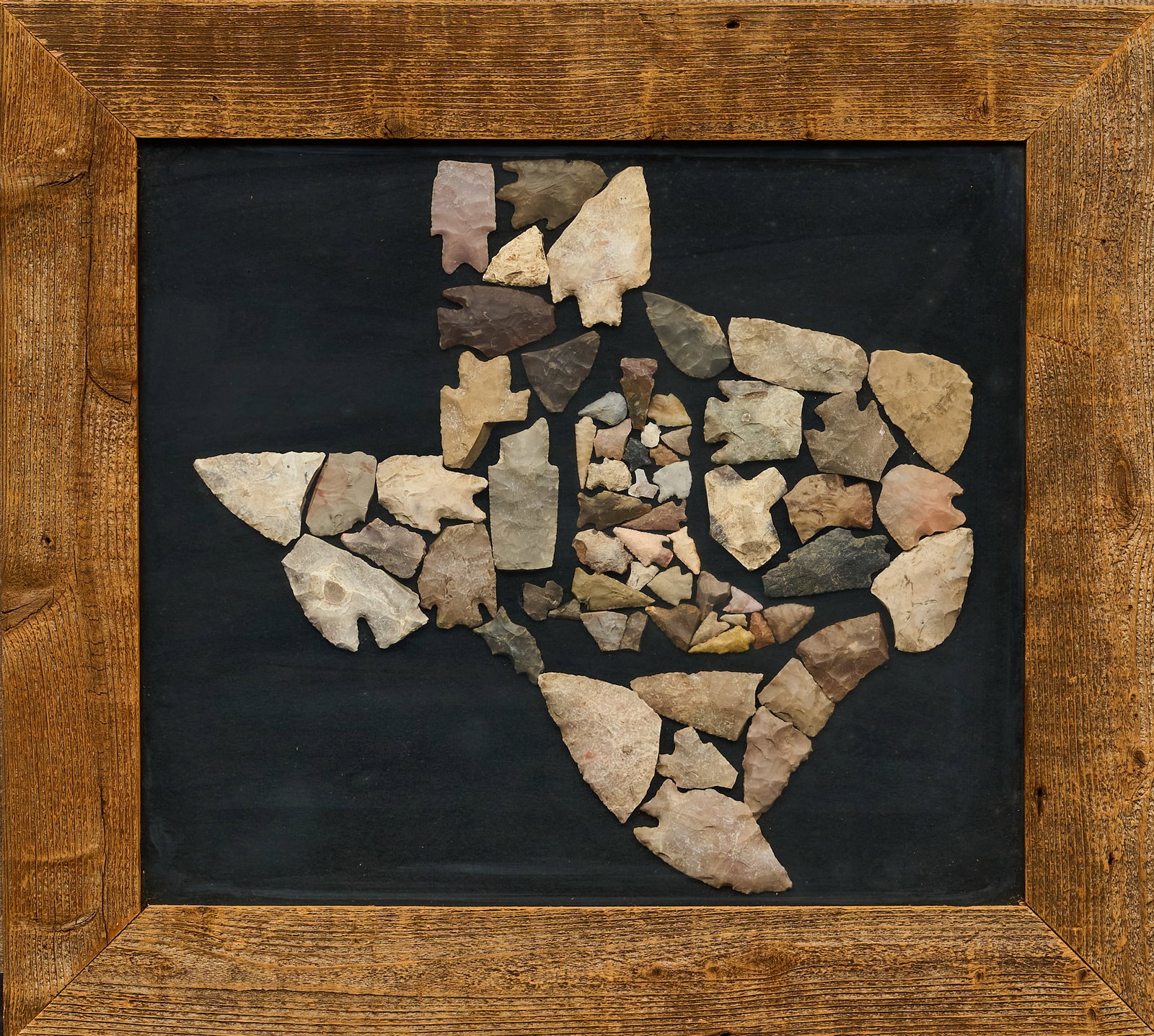 Framed Texas Arrowhead Display - 3