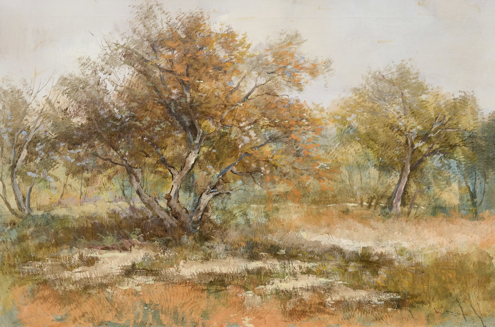 Walter McCown, Texas Landscape: Walter Edwin McCown (Texas, 1932-1994), Texas landscape, oil on canvas, signed lower right sight: 24 x 36 in., frame: 30 x 42 in. Provenance: Property from a collection in McDade, Texas