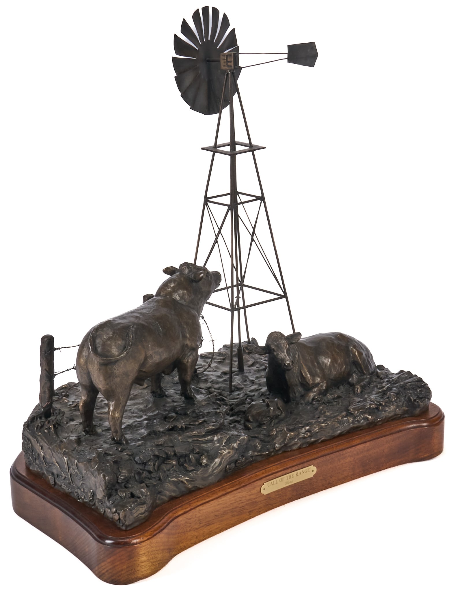 Gina McDougall, "Call of the Range": Gina Cohoe McDougall (Amer. / Canada, 1927-2014), "Call of the Range", artist-cast bronze sculpture on wooden base, incised signature, edition number 6/25, and date, 1992 height 18 in.