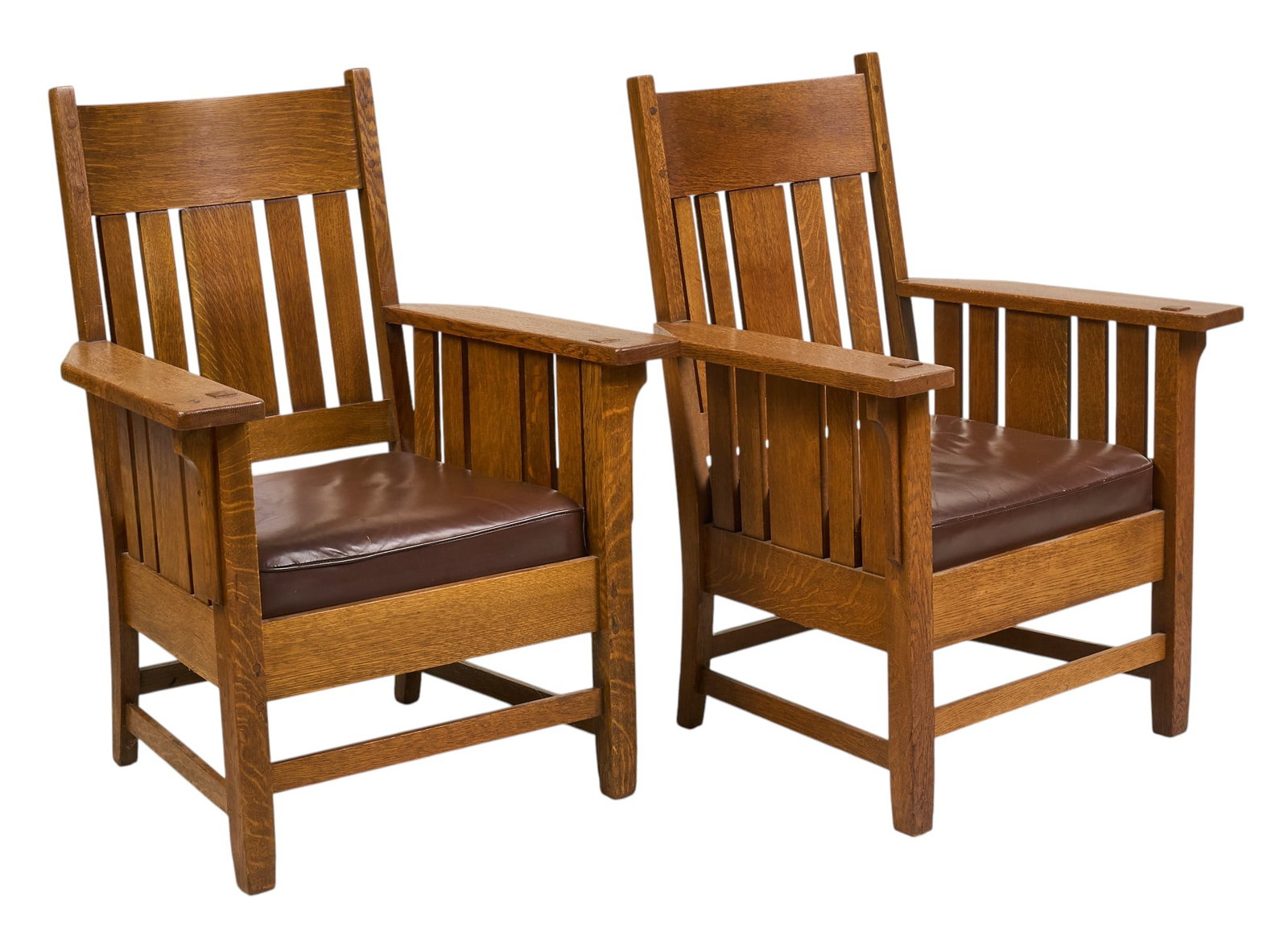 Pair of Stickley Style Oak Chairs (1 of 5)